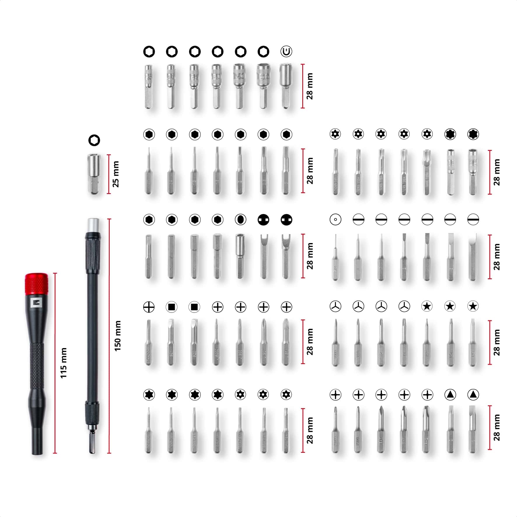 EINHELL Präzisionsbit-Set, 115030, 66-teilig