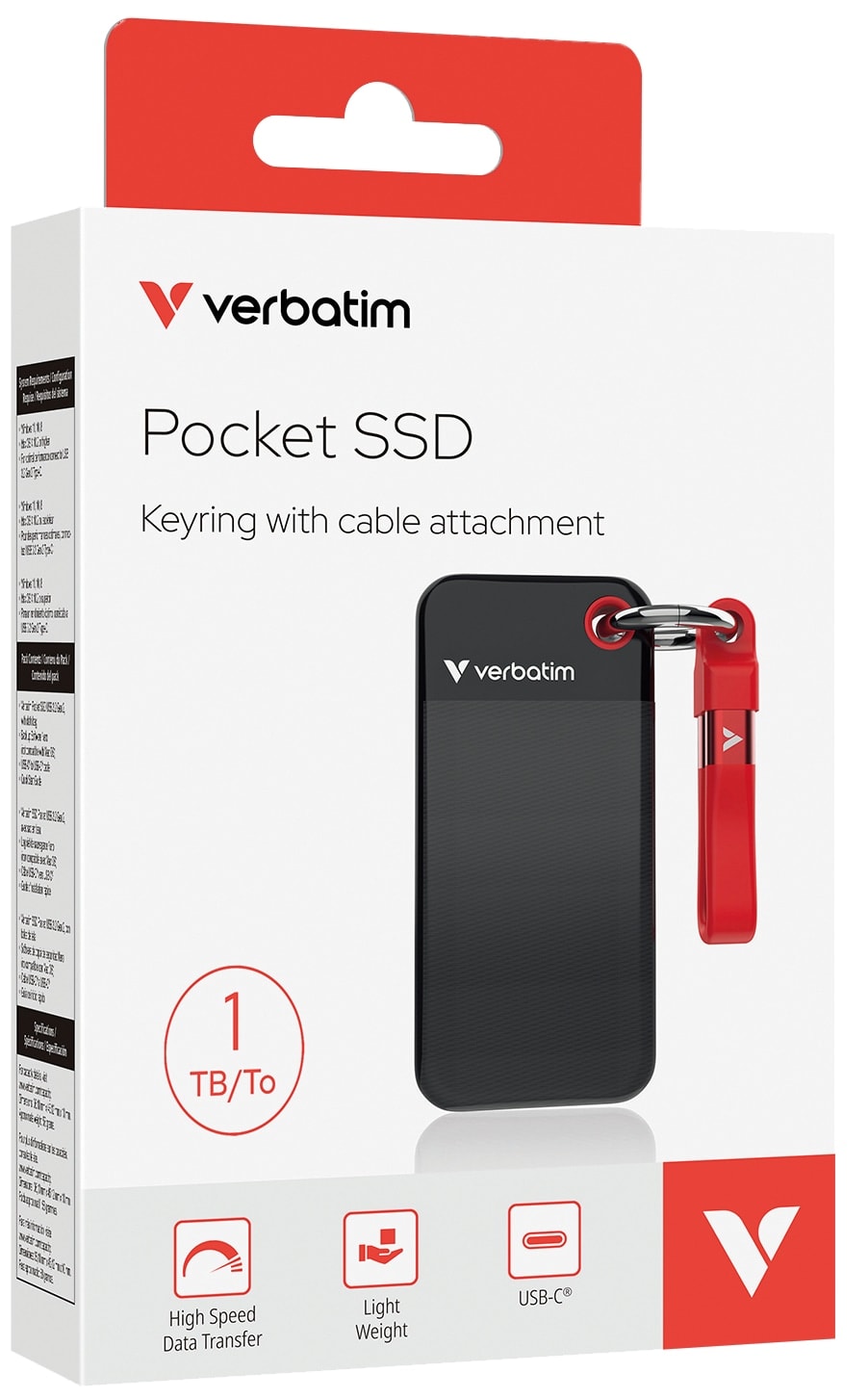 VERBATIM Externe SSD Pocket 1TB schwarz-rot VERBATIM Externe SSD Pocket 1TB schwarz-rot