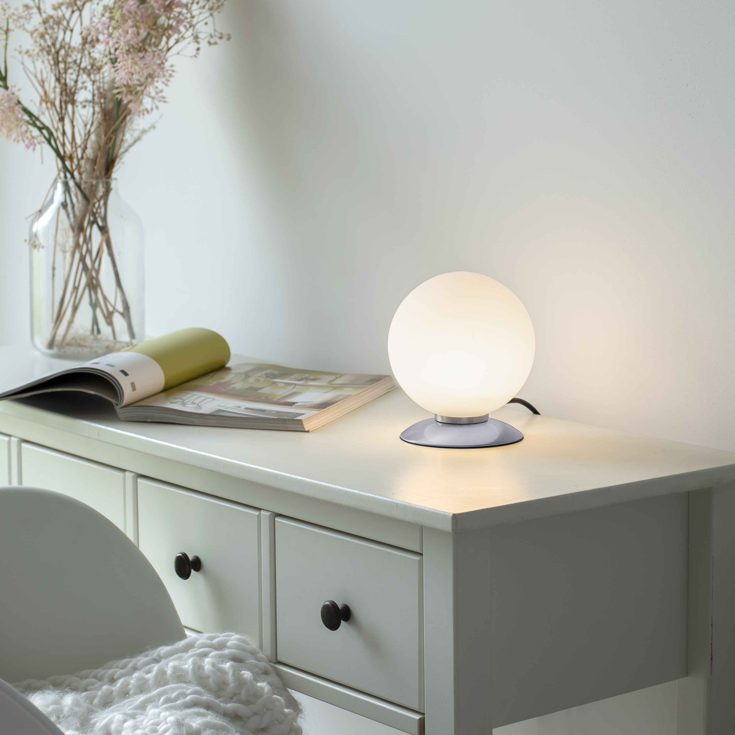 PAUL NEUHAUS LED-Tischleuchte 4013-55 stahl, G9, 3 W, 235 lm, 3000 K