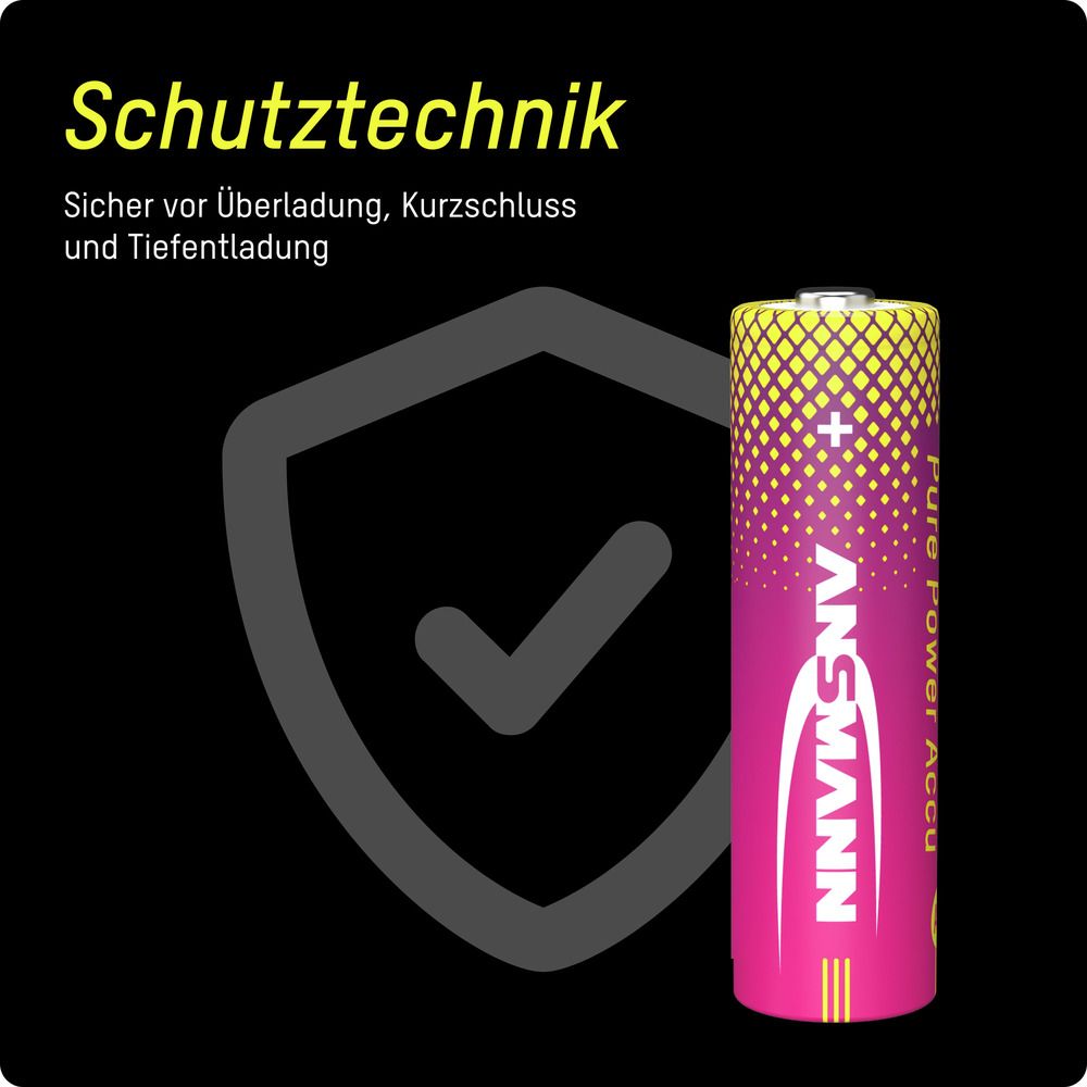 Li-Lon Akkus ANSMANN, Mignon AA, Typ 3500 (min. 3250 mAh), 4 Stück