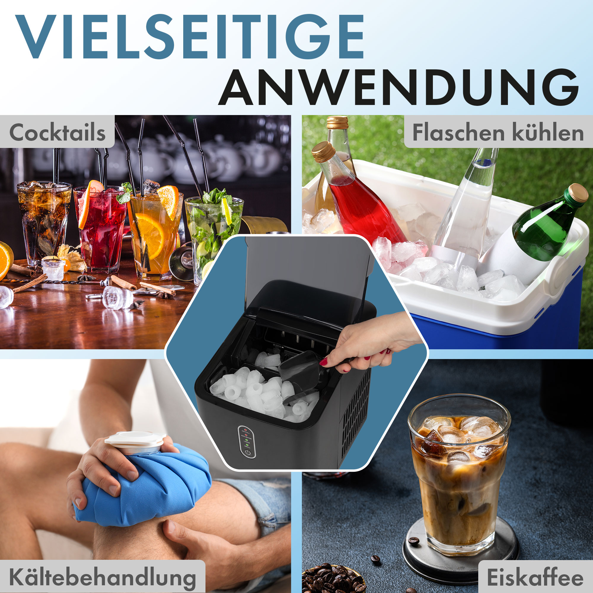 CLATRONIC Eiswürfelbereiter EWB 3798, ca. 8-10 kg Eiswürfel in 24h, ECO Save