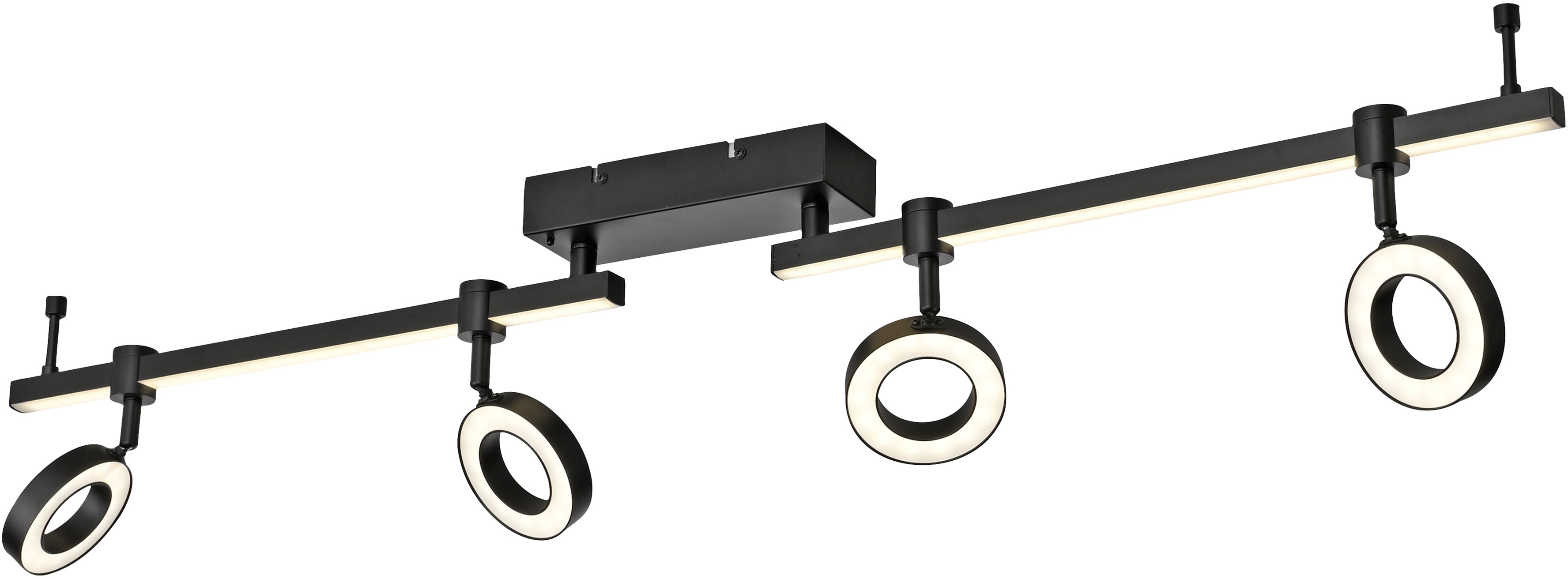 JUST LIGHT LED-Deckenleuchte 12076-18 schwarz, 21,5 W, 2600 lm, CCT, RGB, Smart Home