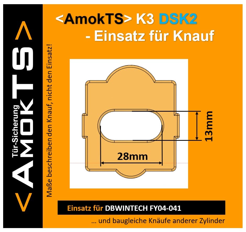 AMOKTS Türsicherungs-Set, Türsicherung K3 + Einsatz K3-DSK2
