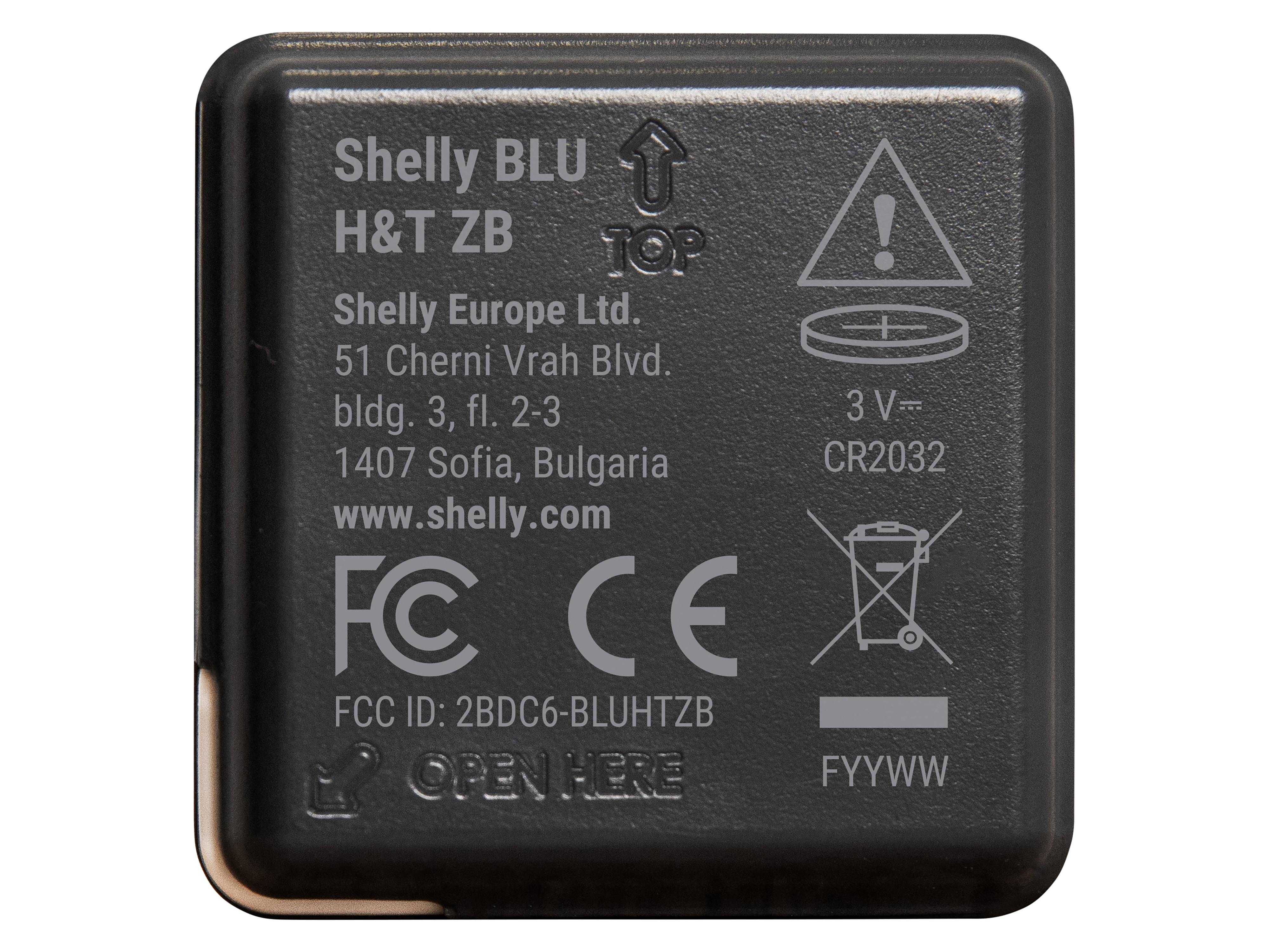 SHELLY Bluetooth Temperatur- & Feuchtigkeitssensor, Blu ZB H&T, schwarz