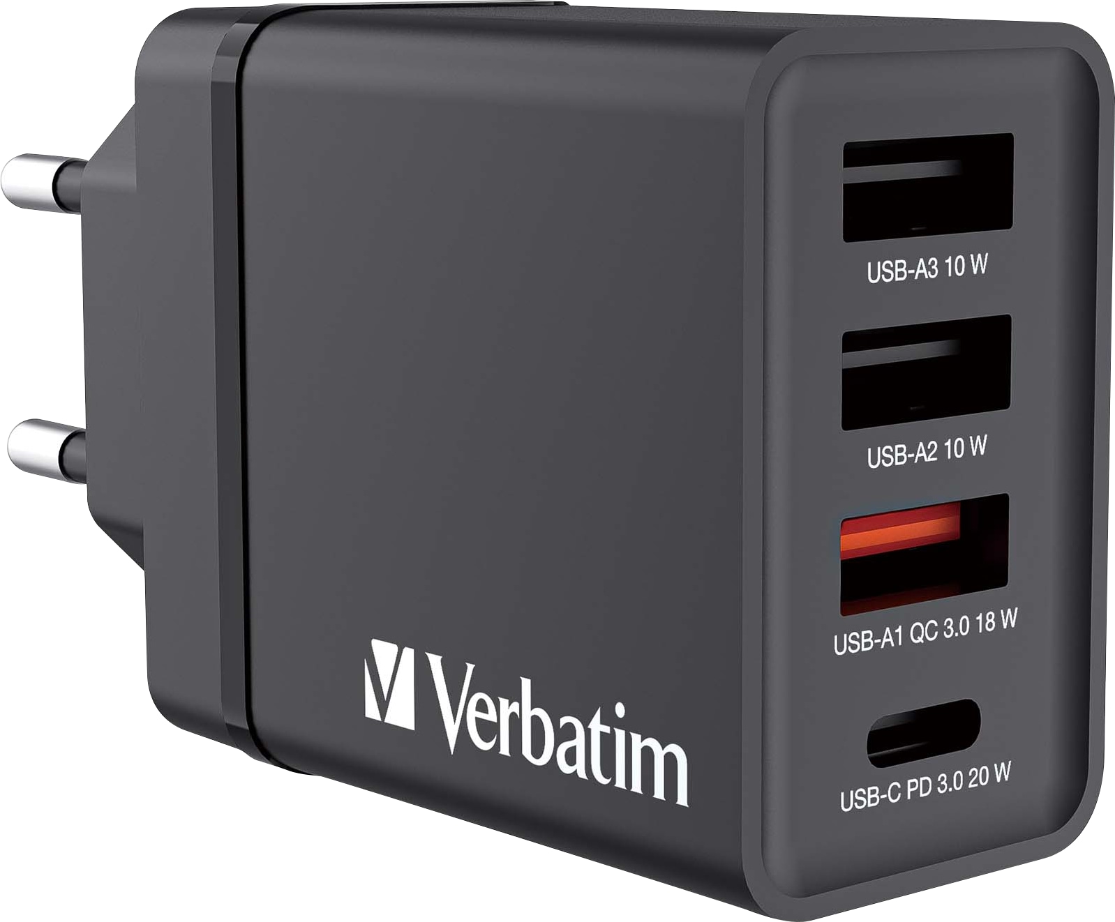 VERBATIM USB-Ladegerät 49700, 2x USB-A, 1x USB-A QC, 1x USB-C PD, sw VERBATIM USB-Ladegerät 49700, 2x USB-A, 1x USB-A QC, 1x USB-C PD, sw