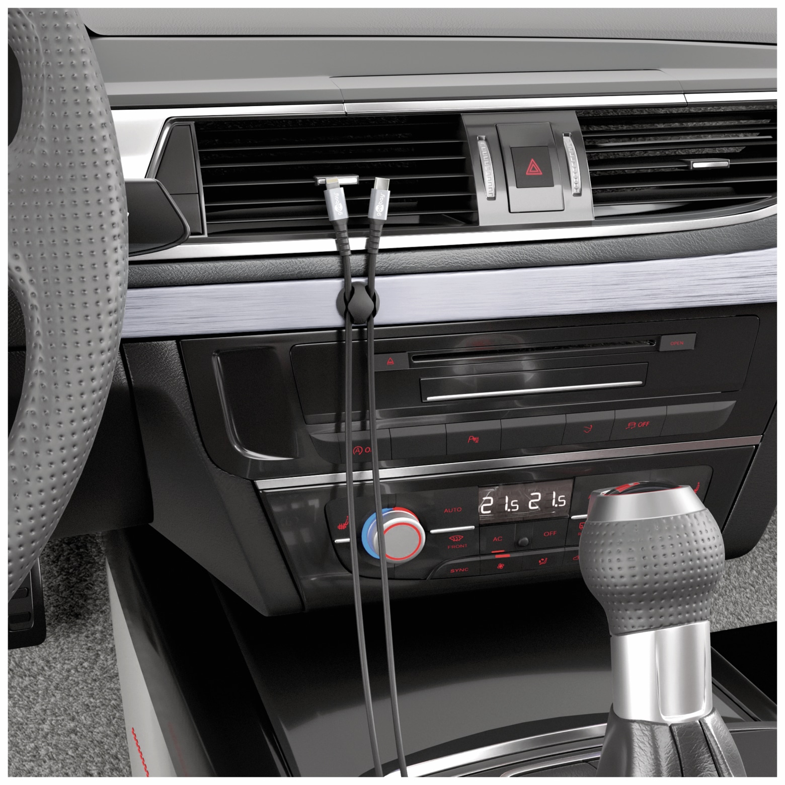 GOOBAY Kabel Management 5er-Set, schwarz