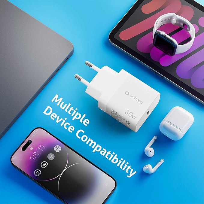 SONERO USB-C GaN Ladegerät X-PS106, 1 Port, 30W, weiß SONERO USB-C GaN Ladegerät X-PS106, 1 Port, 30W, weiß