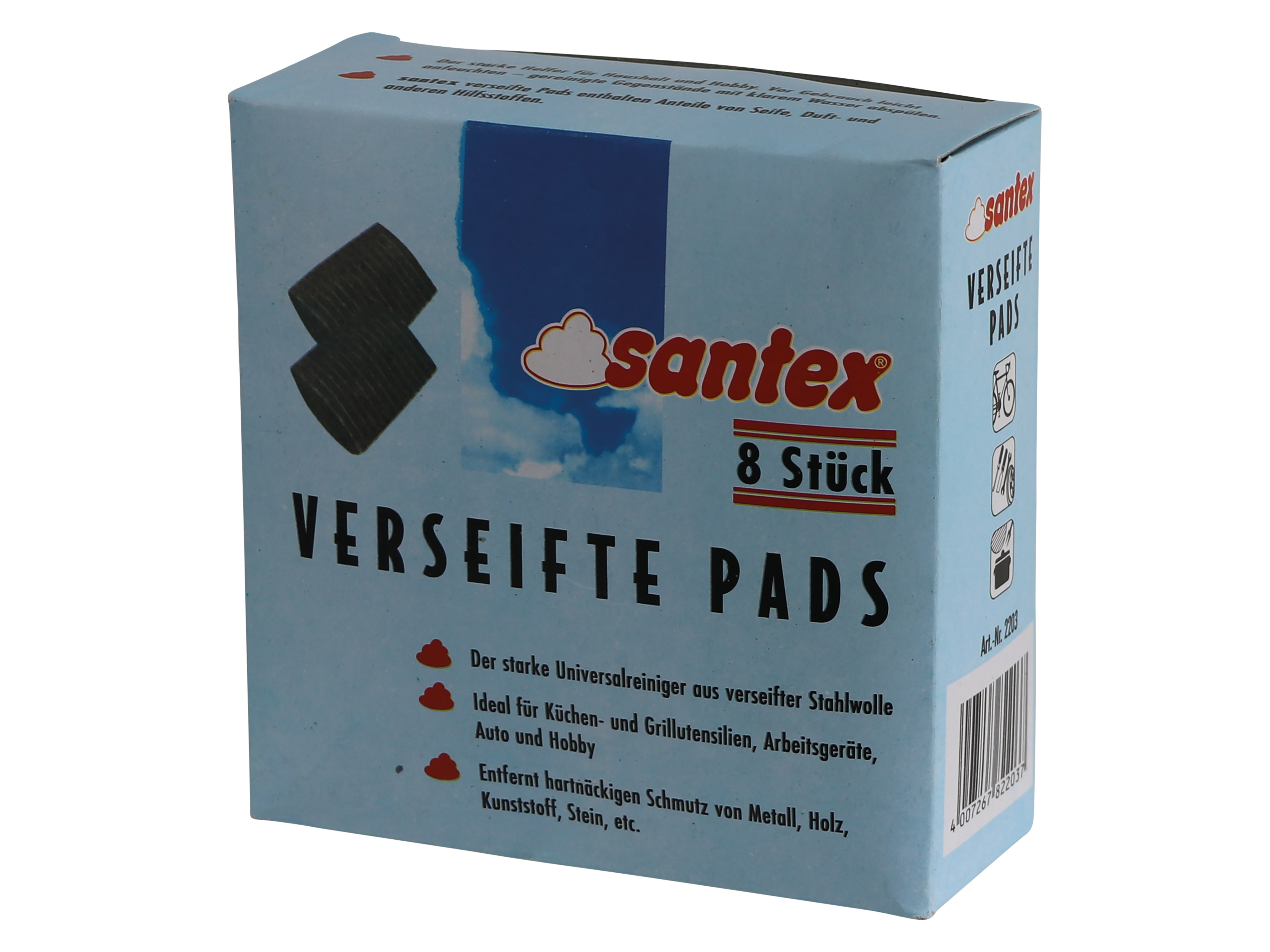 Stahlwolle-Pads, 8 Stück