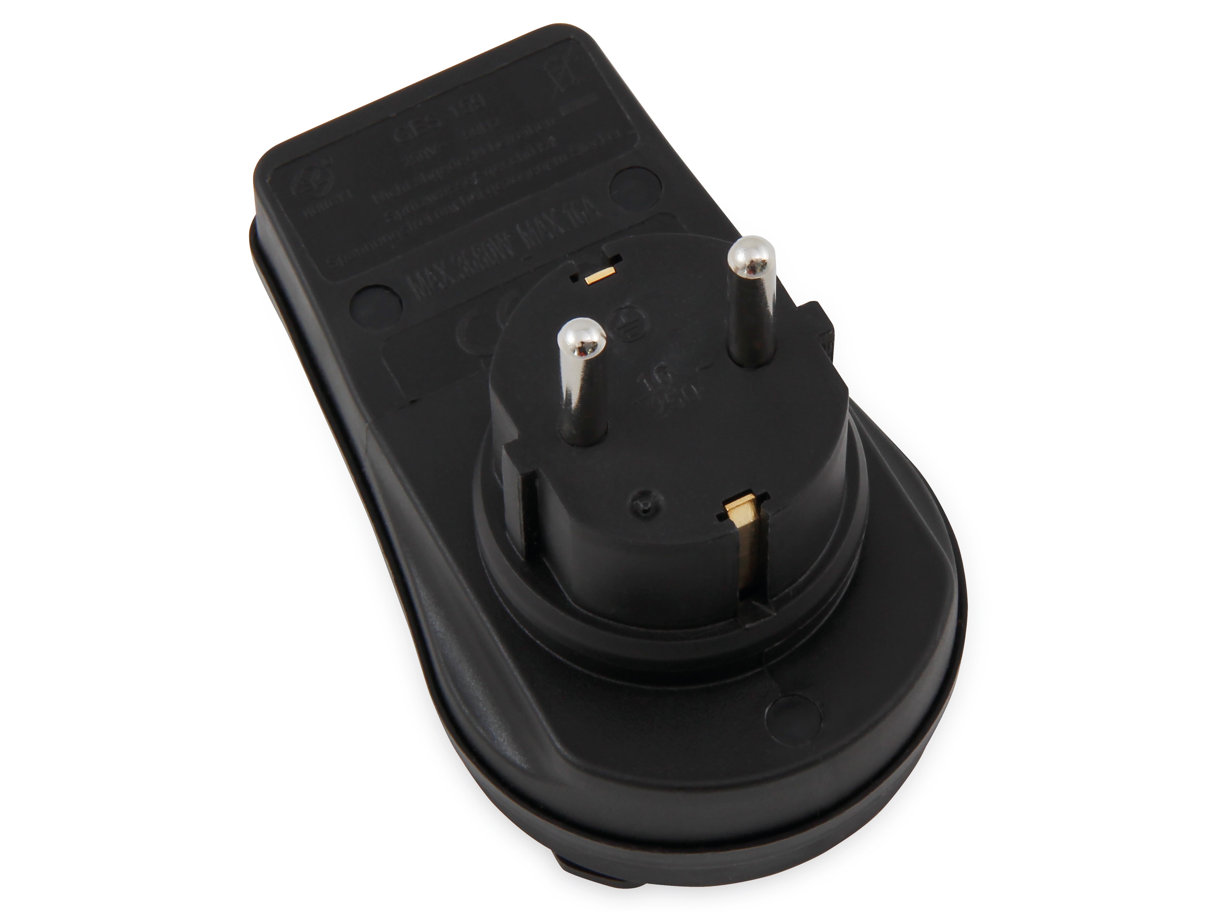 MCPOWER Schutzkontakt-Zwischensteckdose mit Schalter, IP44, schwarz