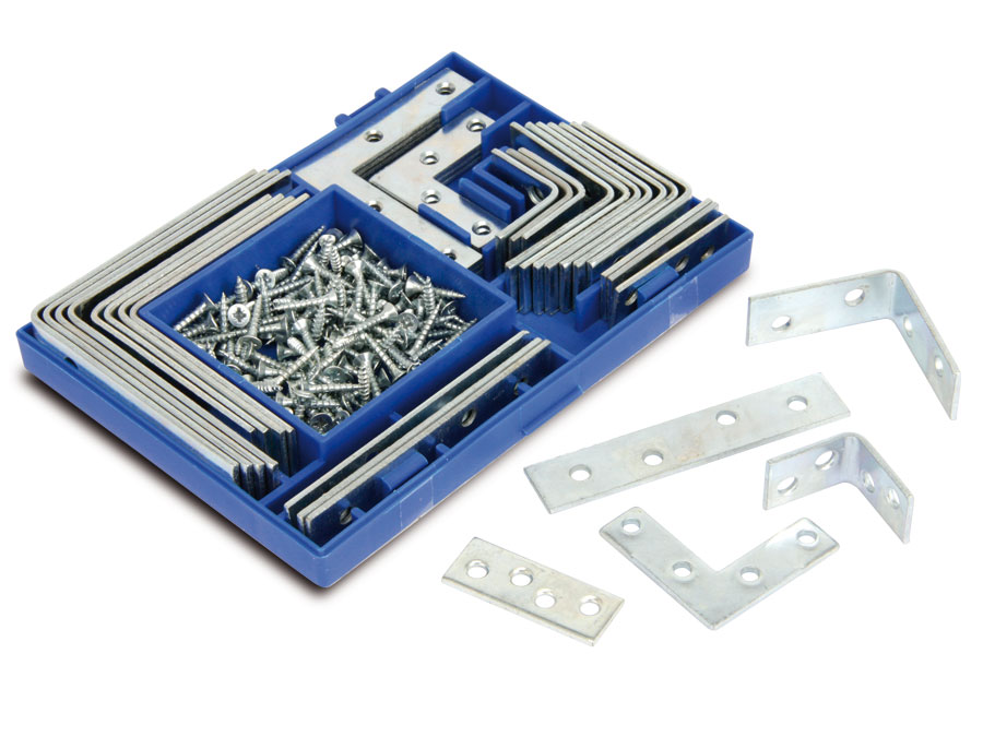 MASTERPROOF Sortiment Winkel- und Verbindungsbleche, 180-teilig MASTERPROOF Sortiment Winkel- und Verbindungsbleche, 180-teilig