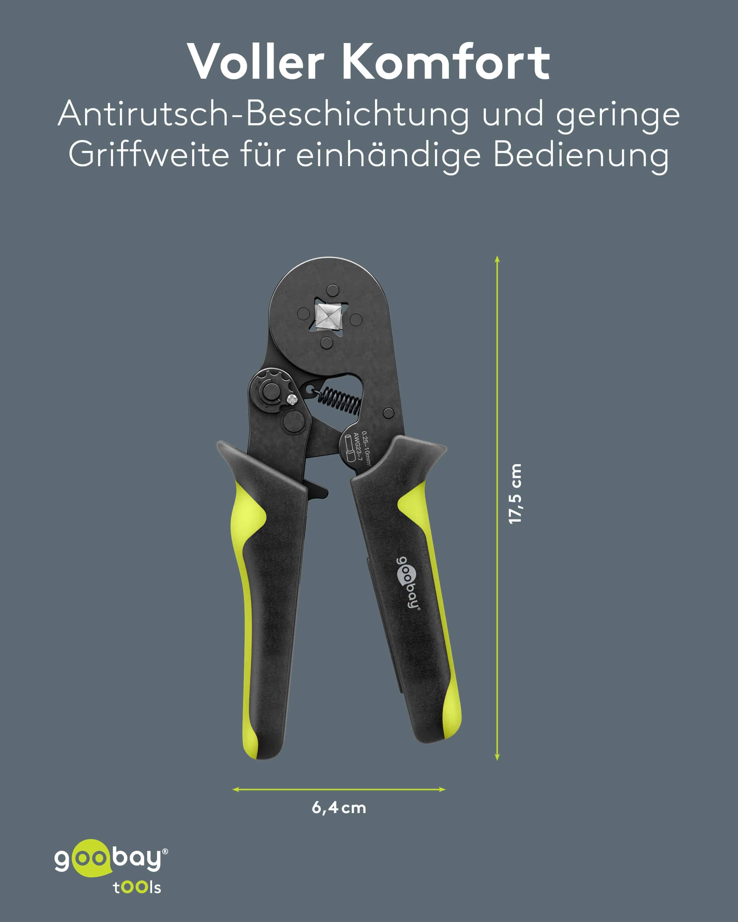 GOOBAY TOOLS Vierkant-Crimpzange für Aderendhülsen GOOBAY TOOLS Vierkant-Crimpzange für Aderendhülsen