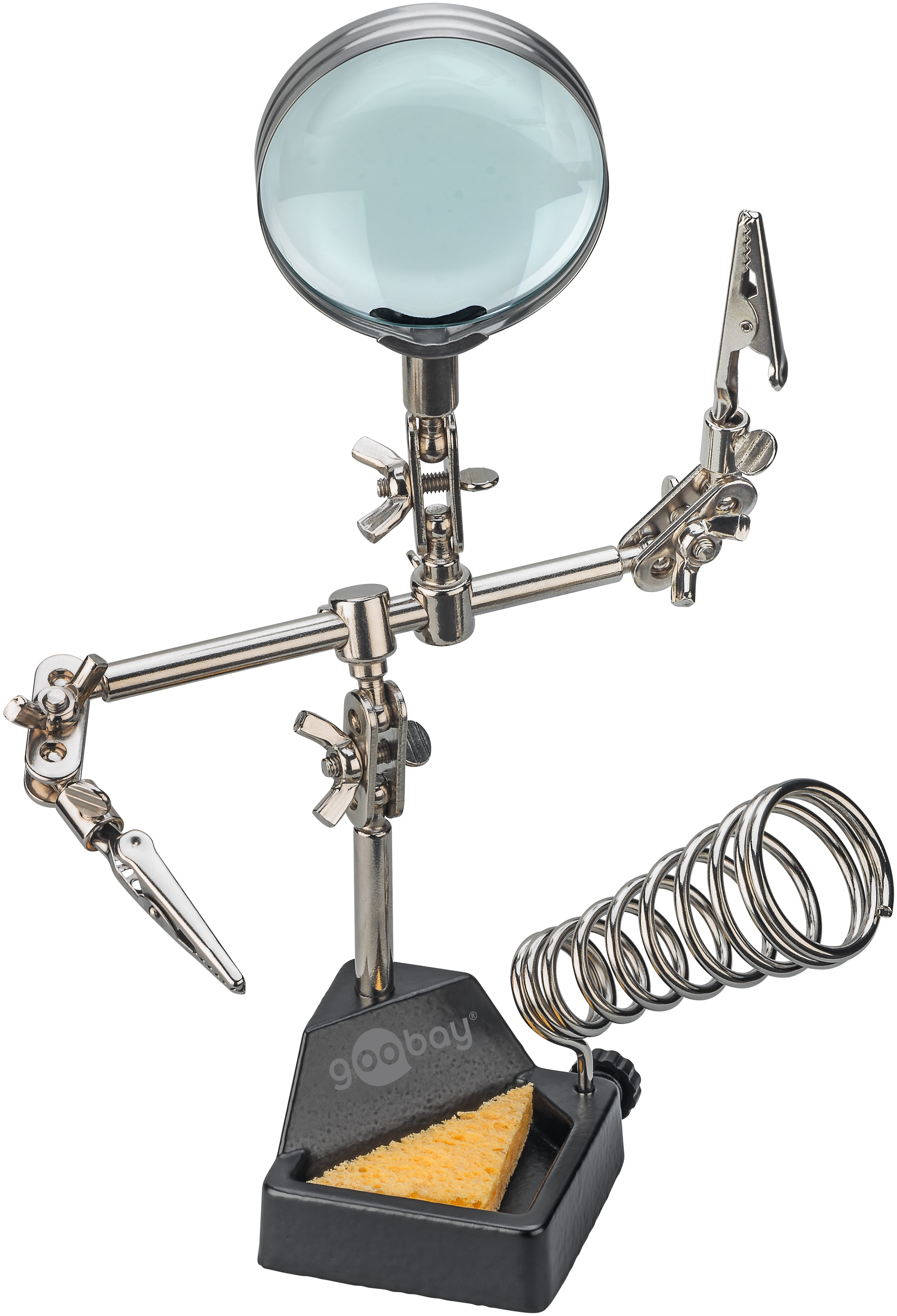 GOOBAY Dritte Hand, 76560, mit Lupe und Lötkolbenständer GOOBAY Dritte Hand, 76560, mit Lupe und Lötkolbenständer