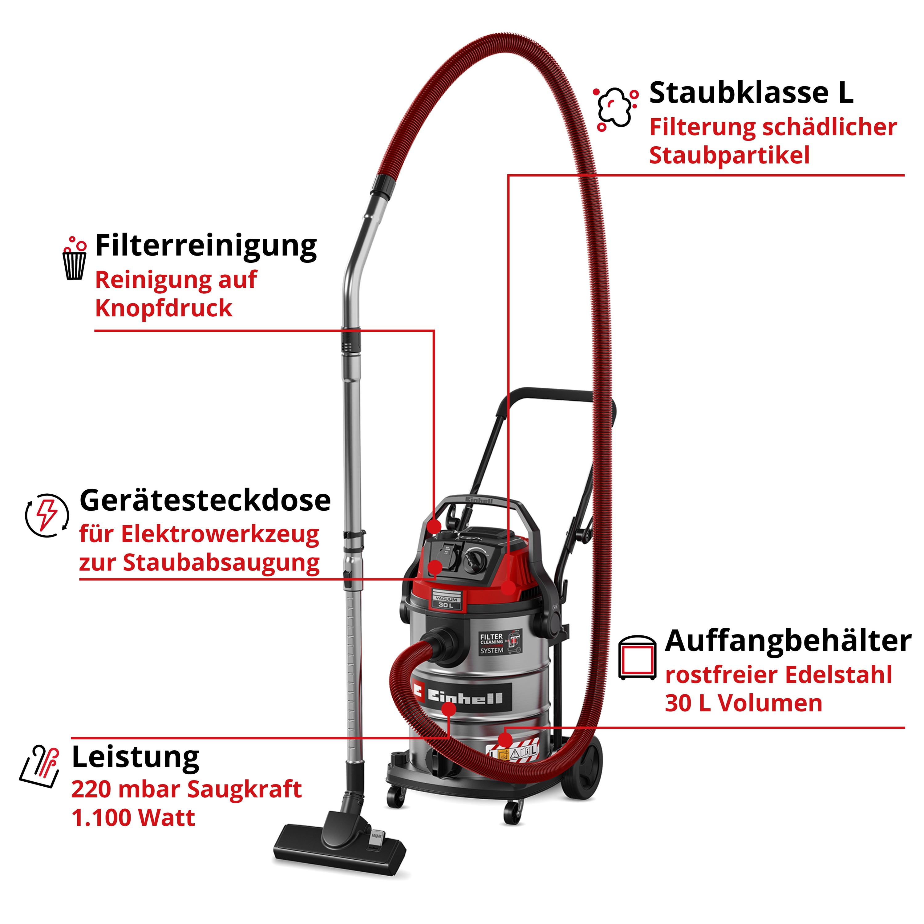 EINHELL Nass-Trockensauger TE-VC 3080 SACL, 2347440 EINHELL Nass-Trockensauger TE-VC 3080 SACL, 2347440