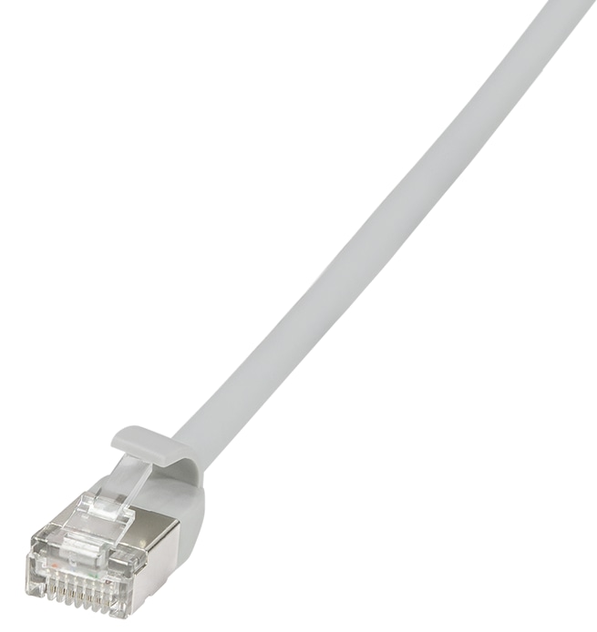 LOGILINK Patchkabel SlimLine Ultraflex CAT.6A U/FTP grau 0,3m