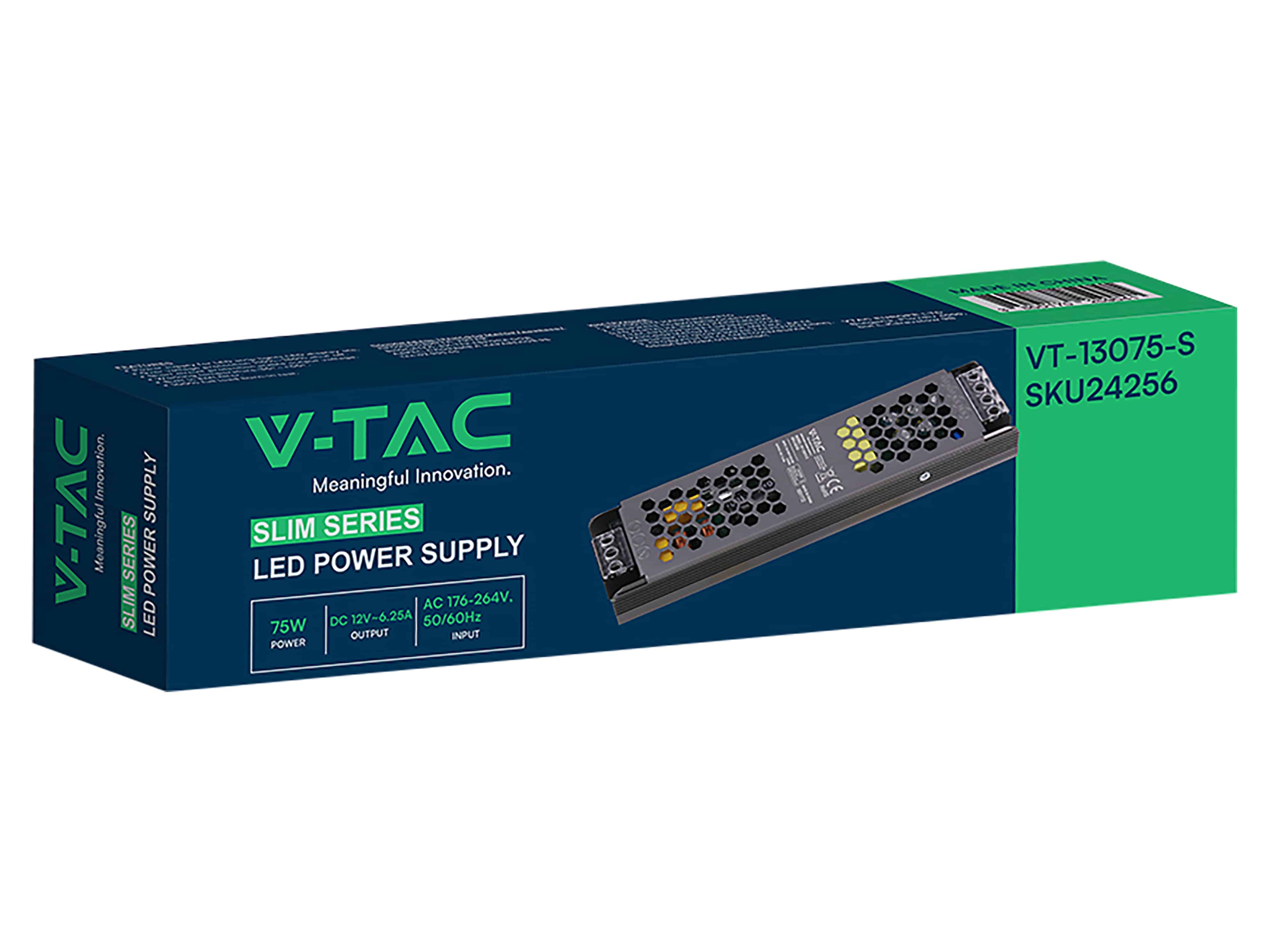 V-TAC Schaltnetzteil, VT-24256, 12V/6,25A, 75W, IP20 V-TAC Schaltnetzteil, VT-24256, 12V/6,25A, 75W, IP20