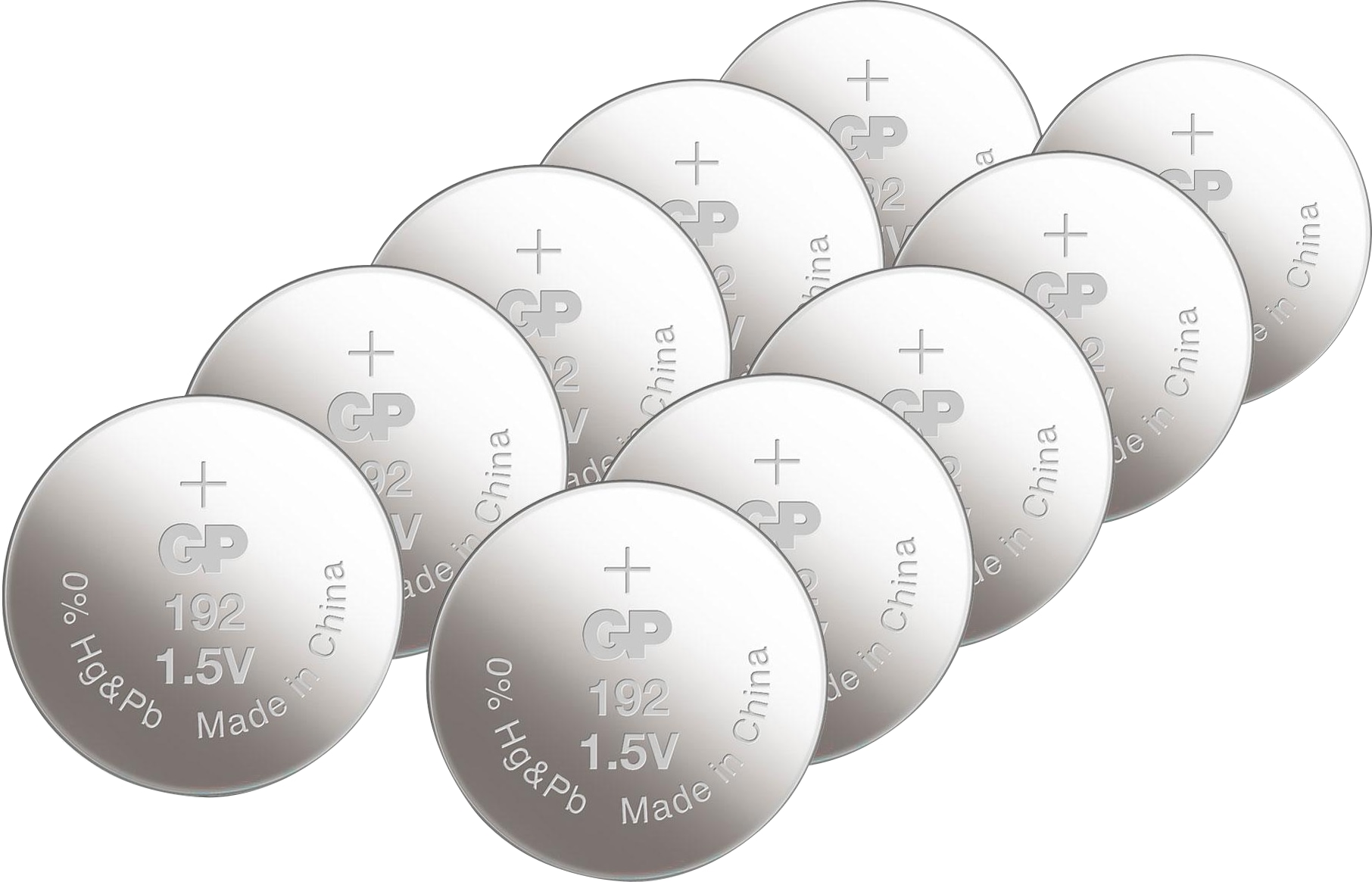 GP Ultra Plus, 192 Alkaline Knopfzelle, 1,5 V, 10 Stück GP Alkaline-Knopfzelle LR41 V3GA, 1,5V, 10 Stück