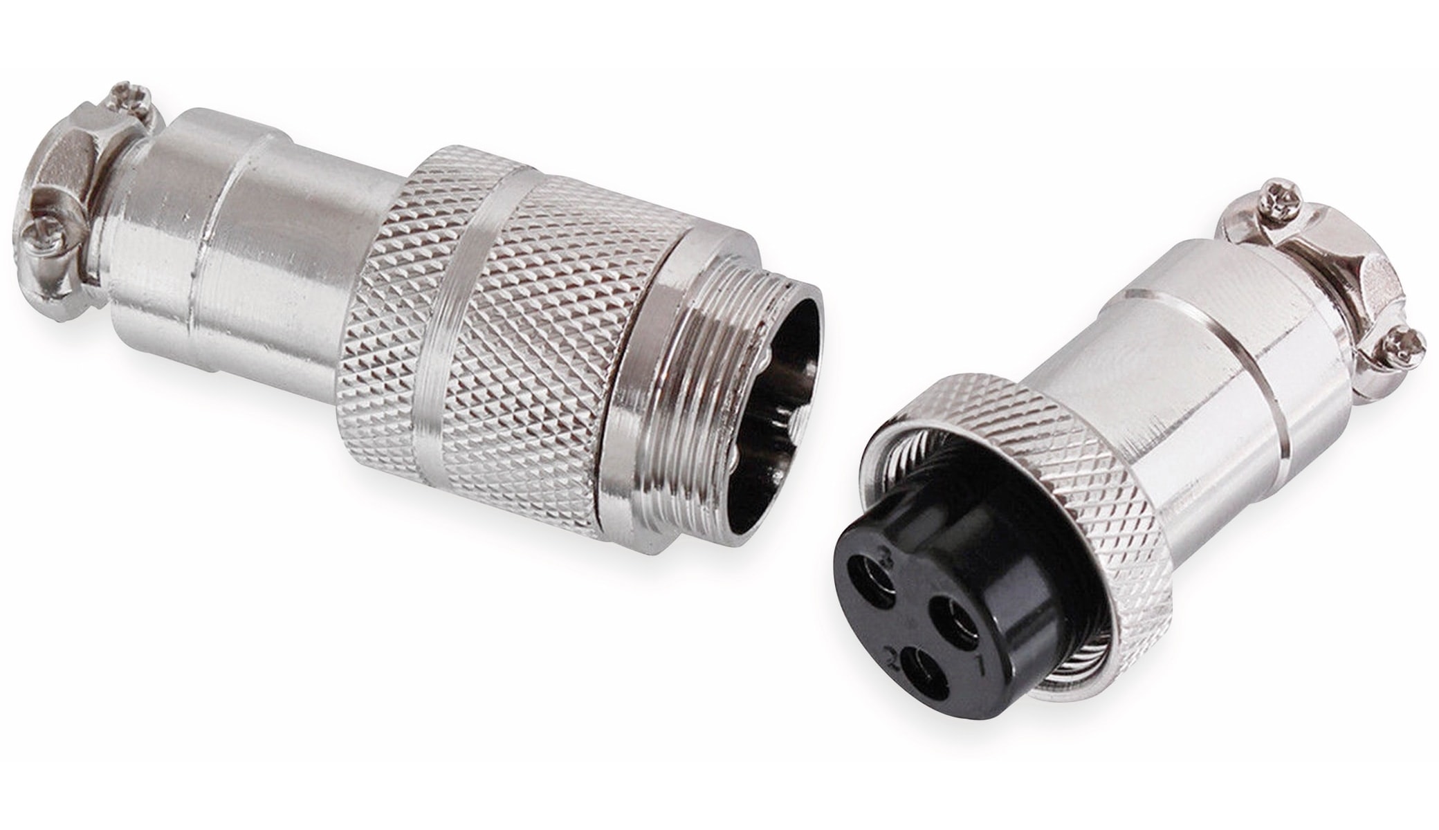 Hochstrom Steckverbinder-Set, 4-polig, Ø 20 mm, Schraubverschluss Hochstrom Steckverbinder-Set, 4-polig, Ø 20 mm, Schraubverschluss
