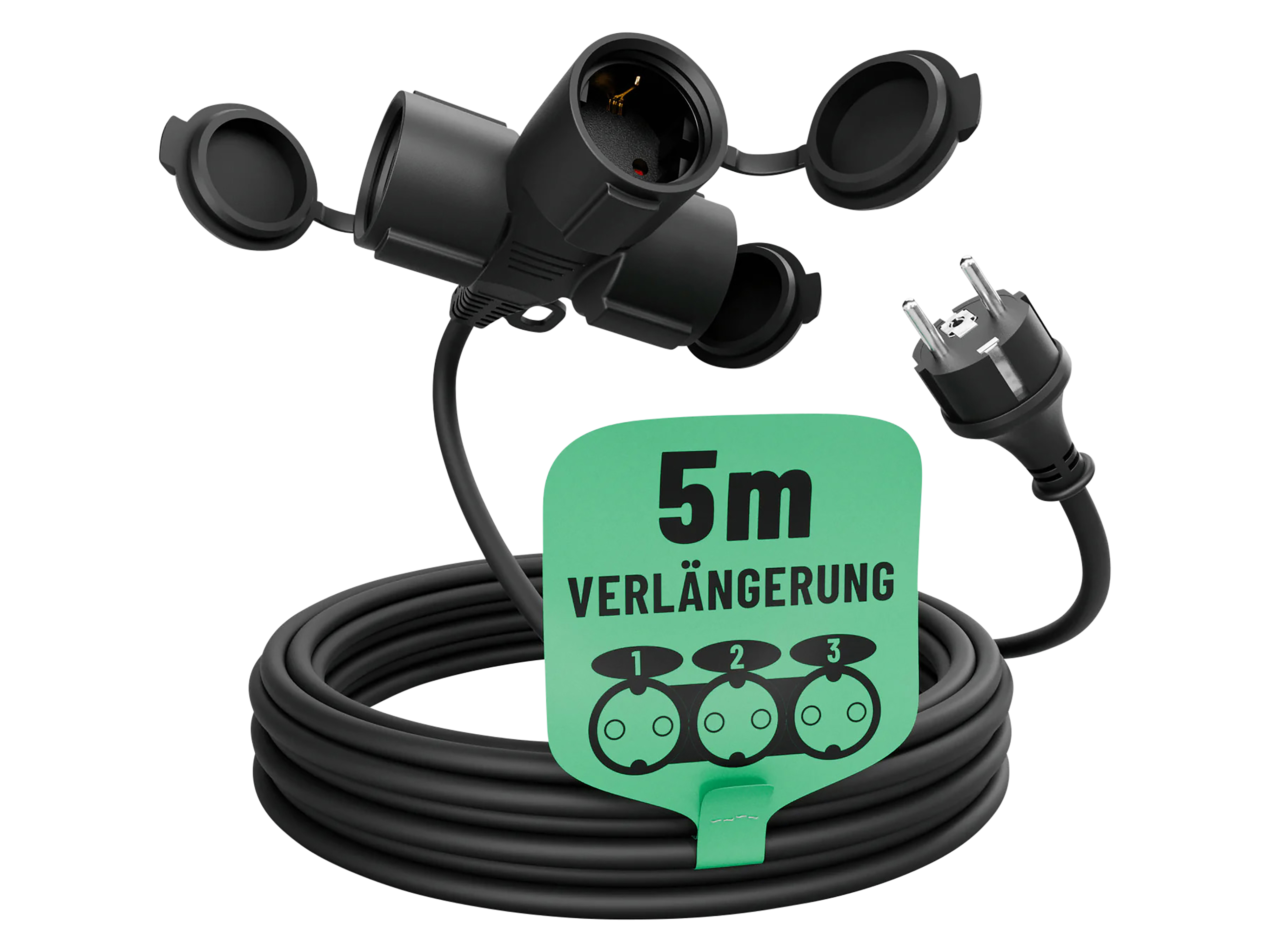 ABSINA Verlängerungskabel 151233, 3-Fach, 5 m