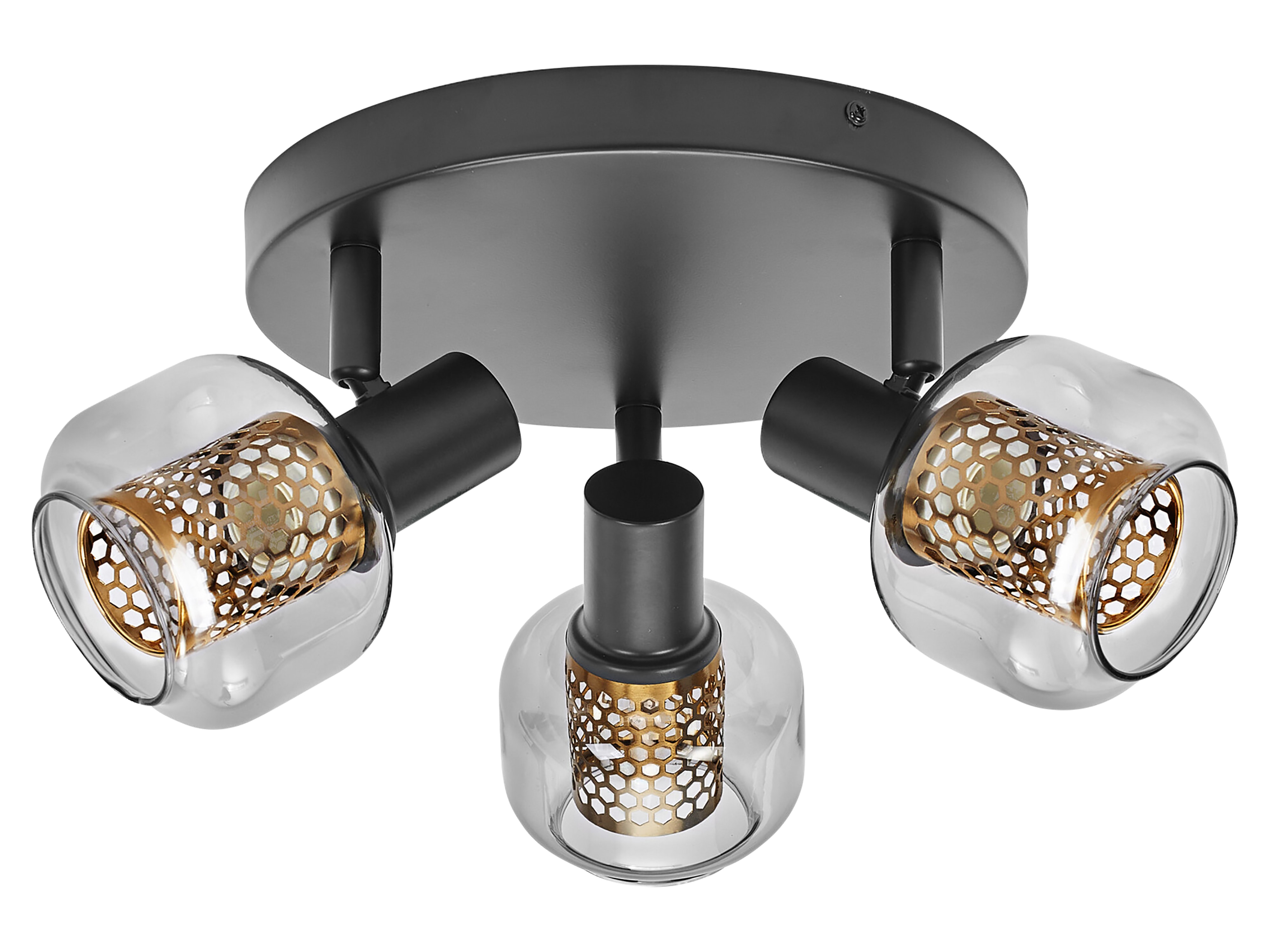 OSRAM Deckenanbau-Leuchte, E14, 8,4 W, 2700 K, 750 lm, IP20, goldenes Wabengitter, dimmbar