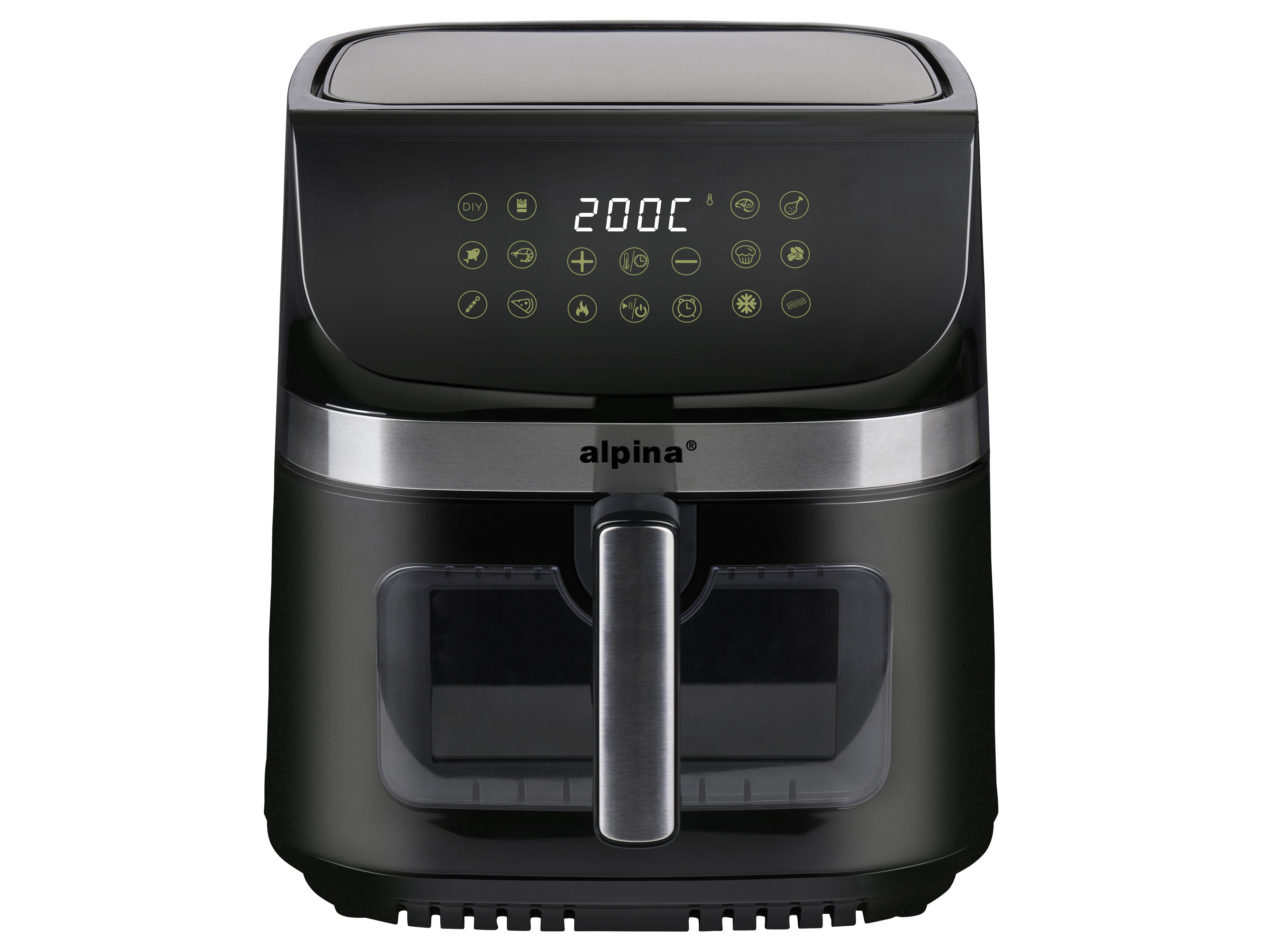 ALPINA Heißluftfritteuse XXL, 9L, 1800W, Timer, 80...200°C, Digitalanzeige