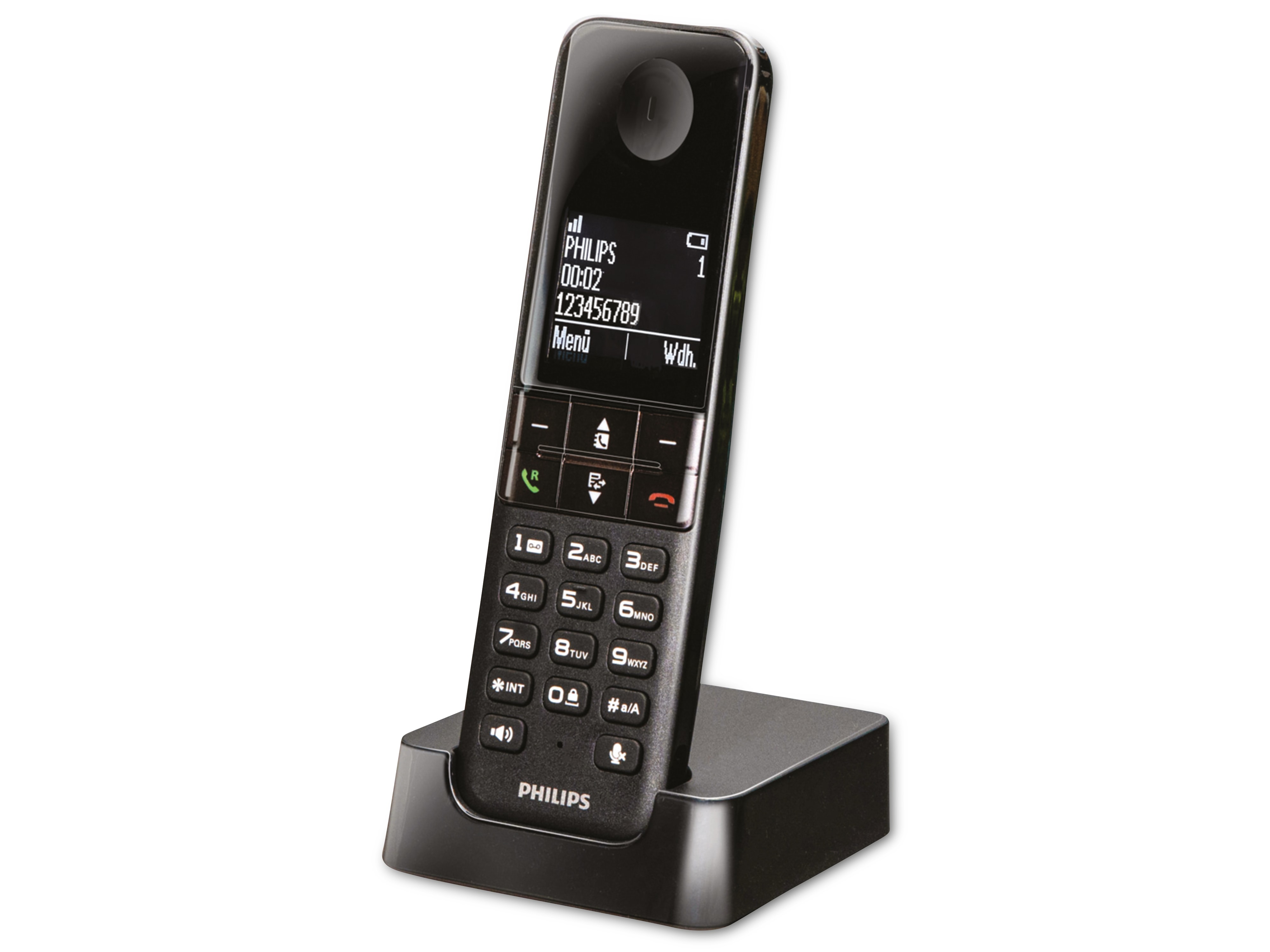 PHILIPS DECT-Telefon D4701B, 1 Mobilteil, schwarz PHILIPS DECT-Telefon D4701B, 1 Mobilteil, schwarz