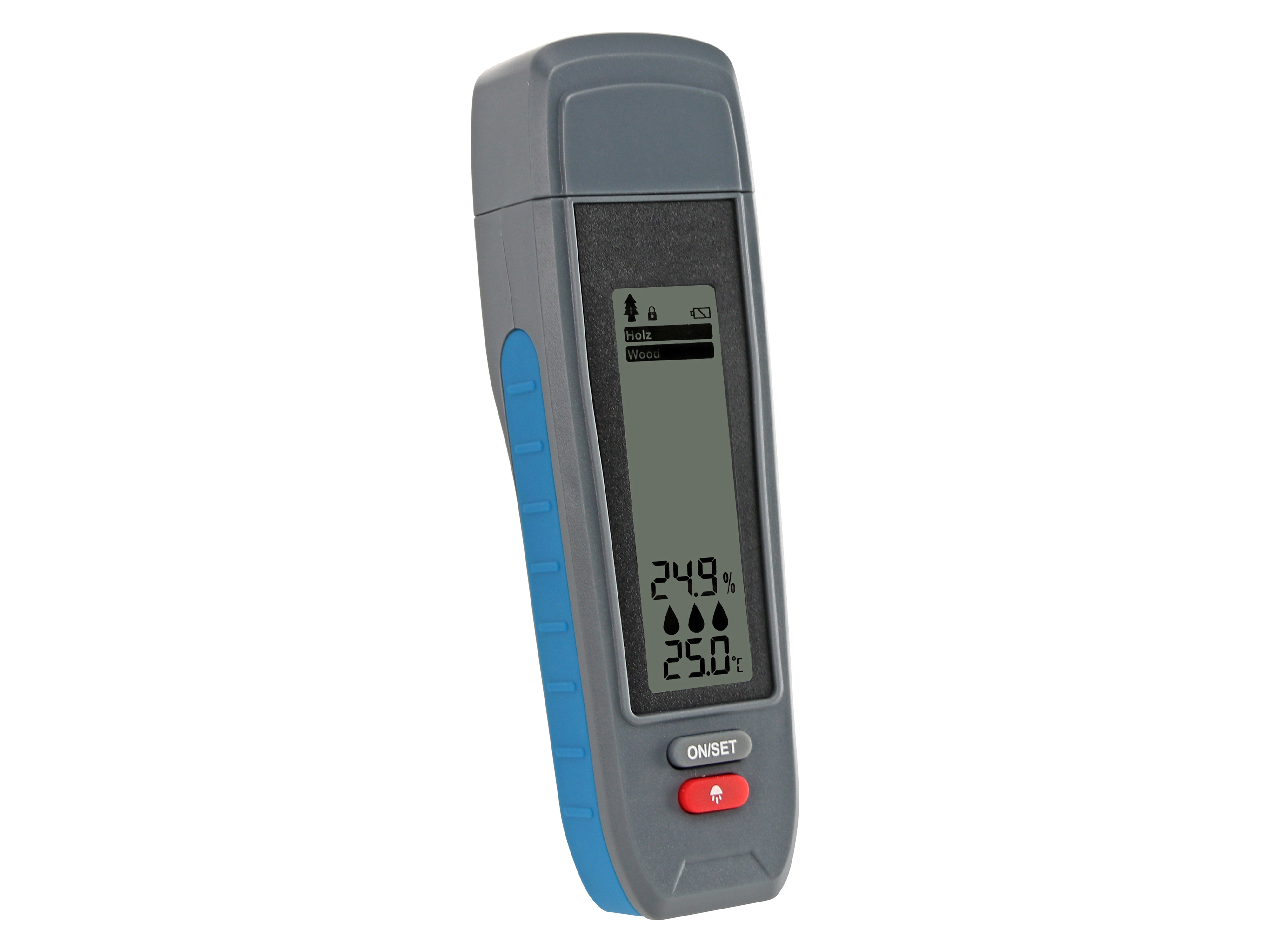 Feuchtigkeitsmessgerät für Holz und Baumaterialien, inkl. 2x Batterien