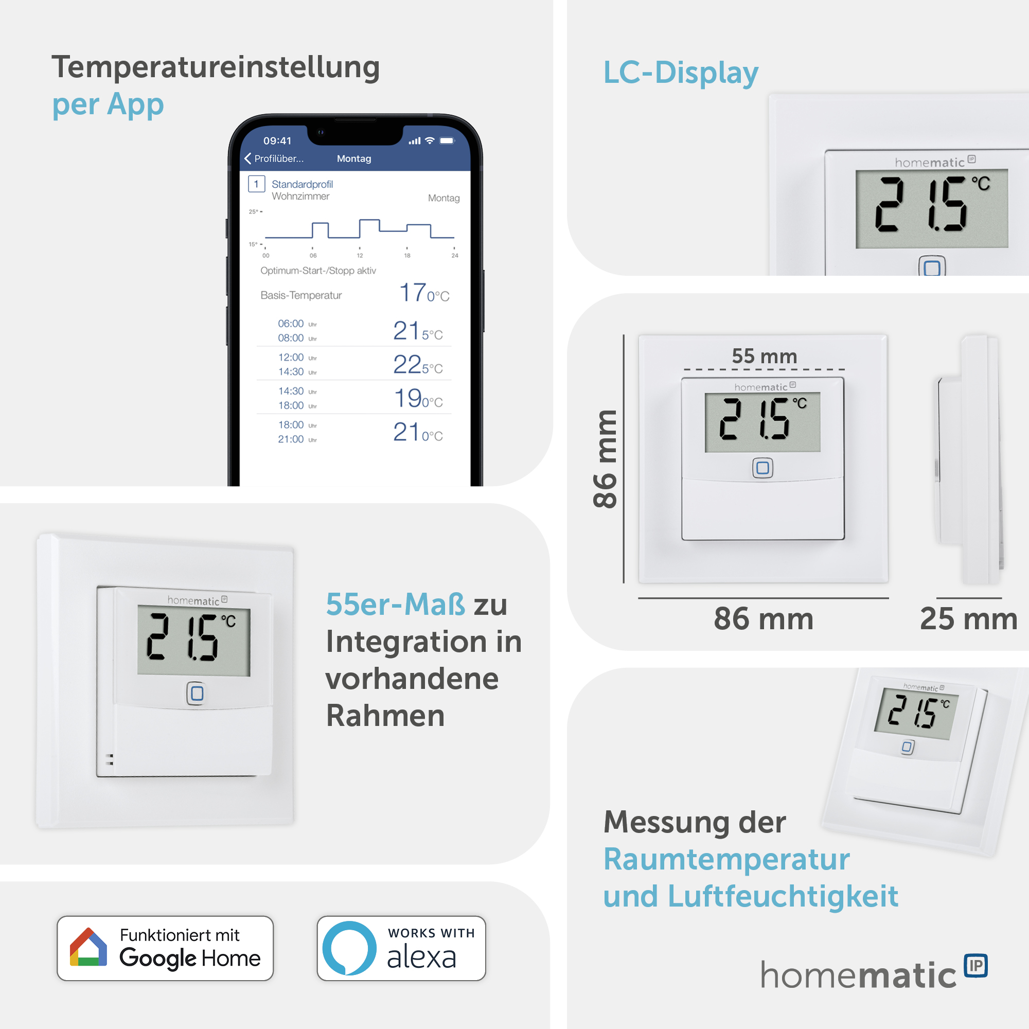 HOMEMATIC IP Smart Home 150180A0, Temp. und Luftfeucht. Sensor mit Display HOMEMATIC IP Smart Home 150180A0, Temp. und Luftfeucht. Sensor mit Display
