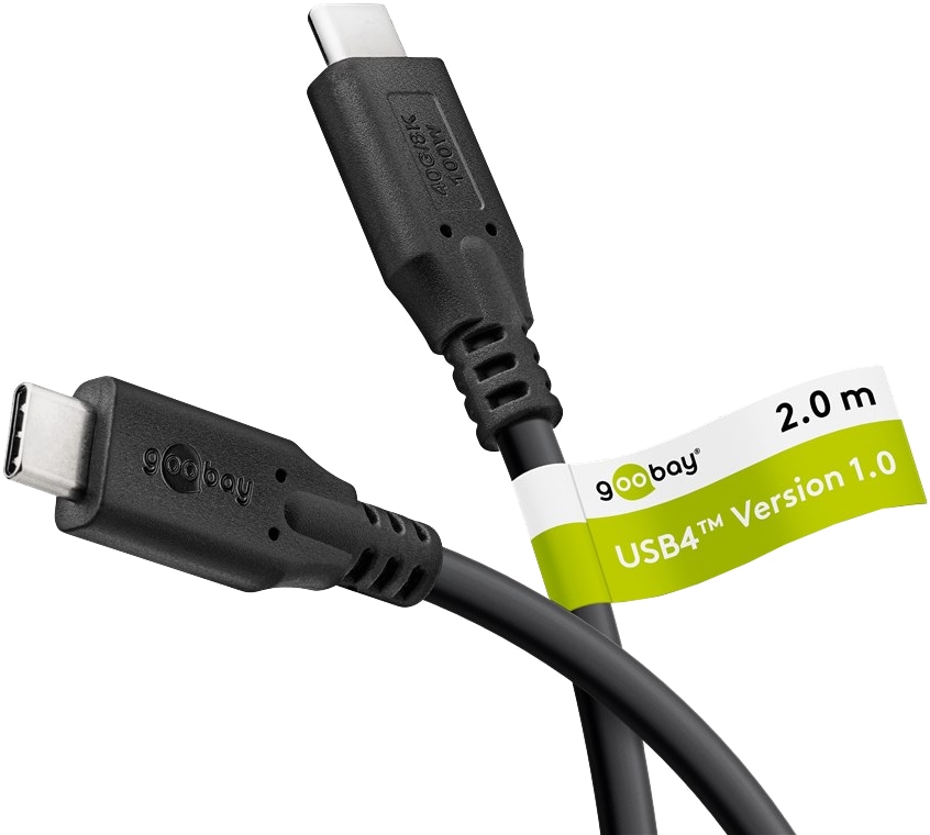 GOOBAY USB-C Kabel 74193 USB4 100W 2m schwarz 40 Gbit/s GOOBAY USB-C Kabel 74193 USB4 100W 2m schwarz 40 Gbit/s