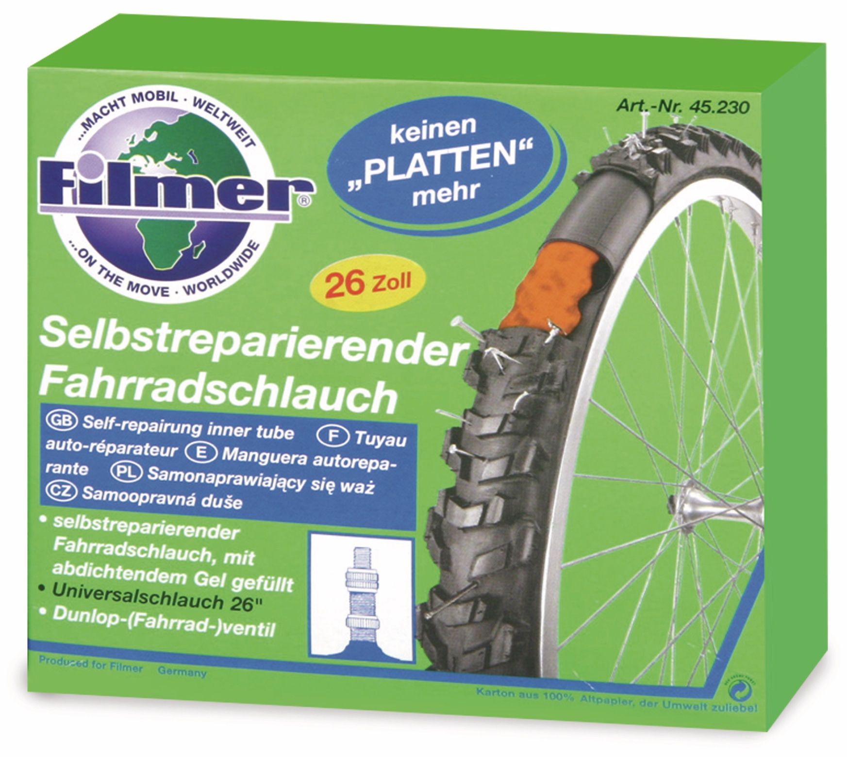 2x 18 Zoll Fahrradschlauch – Passend Für 1,75 Bis 2,125 Reifen, Schrader-Ventil, Schwarz