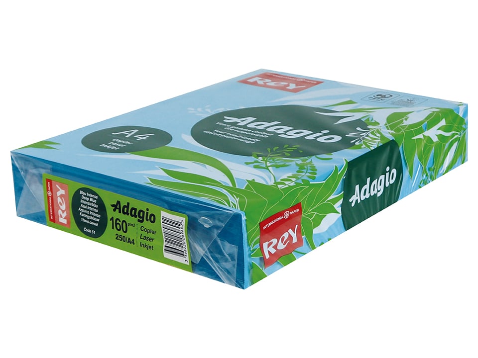 Kopierpapier REY/ADAGIO A4 160 g/m², 250 Blatt, Intensivblau Kopierpapier REY/ADAGIO A4 160 g/m², 250 Blatt, Intensivblau