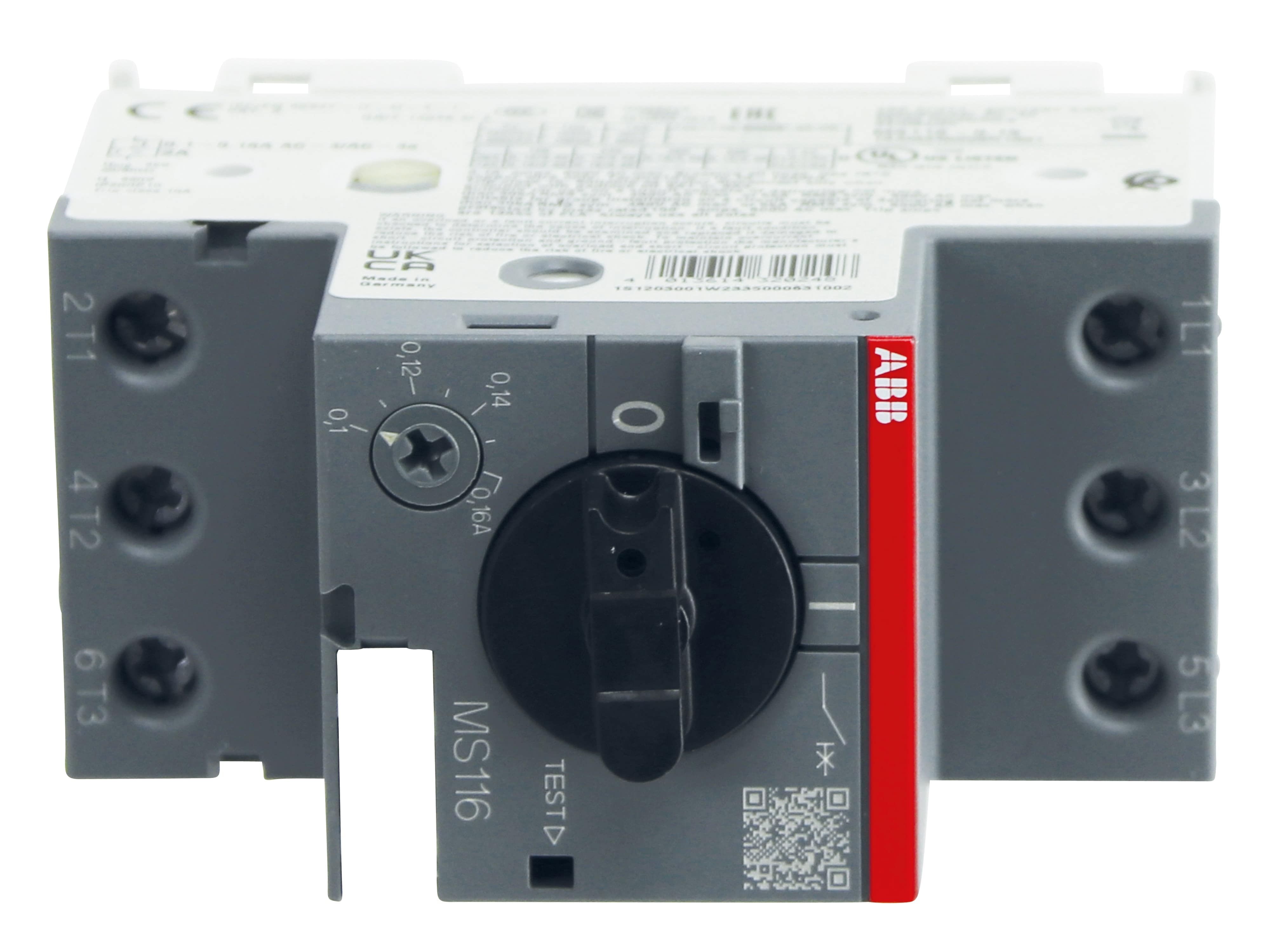 ABB Motorschutzschalter MS116-0.16, Auslöseklasse 10 A, 0.1...0.16 A ABB Motorschutzschalter MS116-0.16, Auslöseklasse 10 A, 0.1...0.16 A