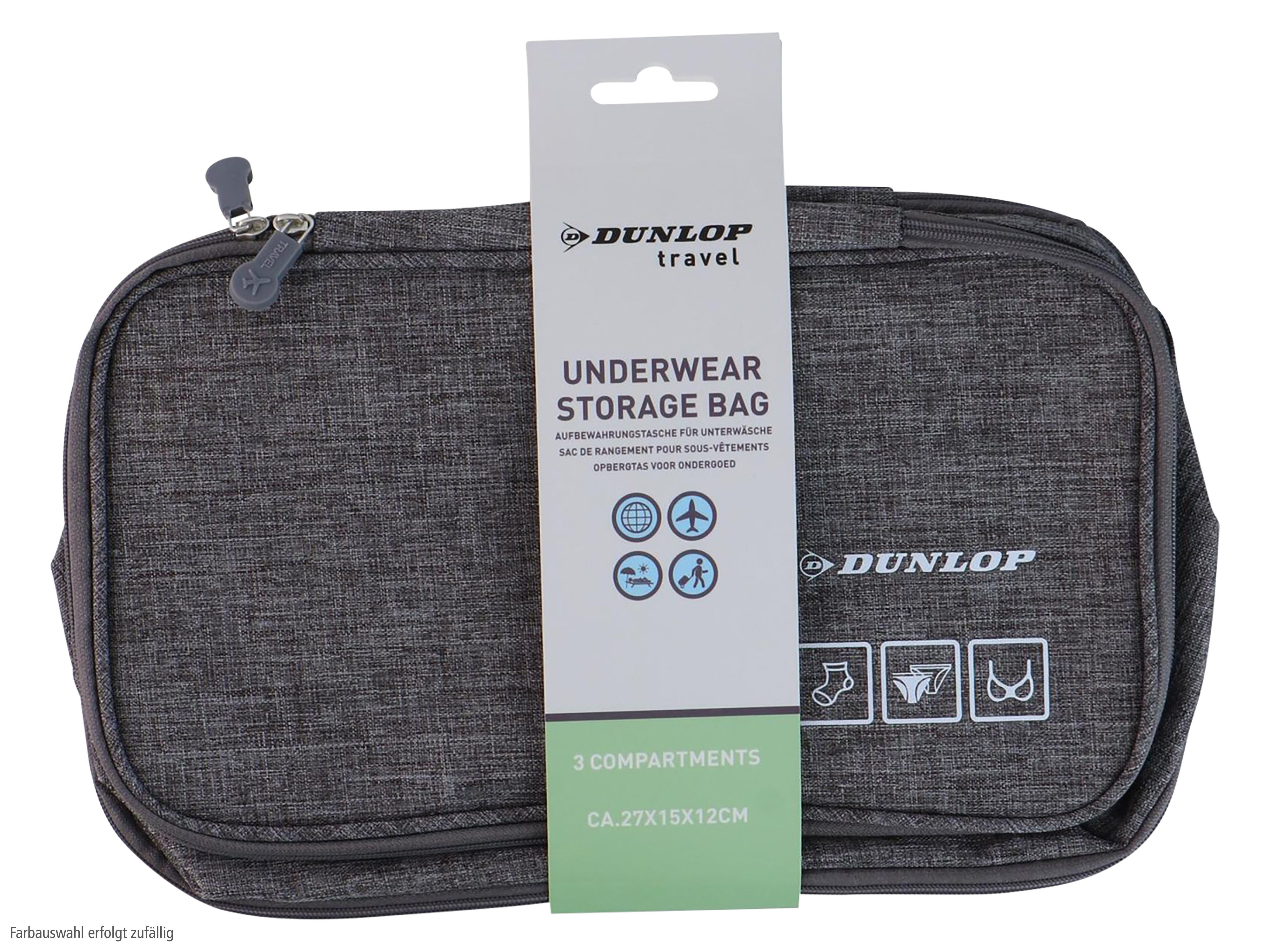 DUNLOP Aufbewahrungstasche, 28x16x9,5 cm, Schwarz, Grau, Blau