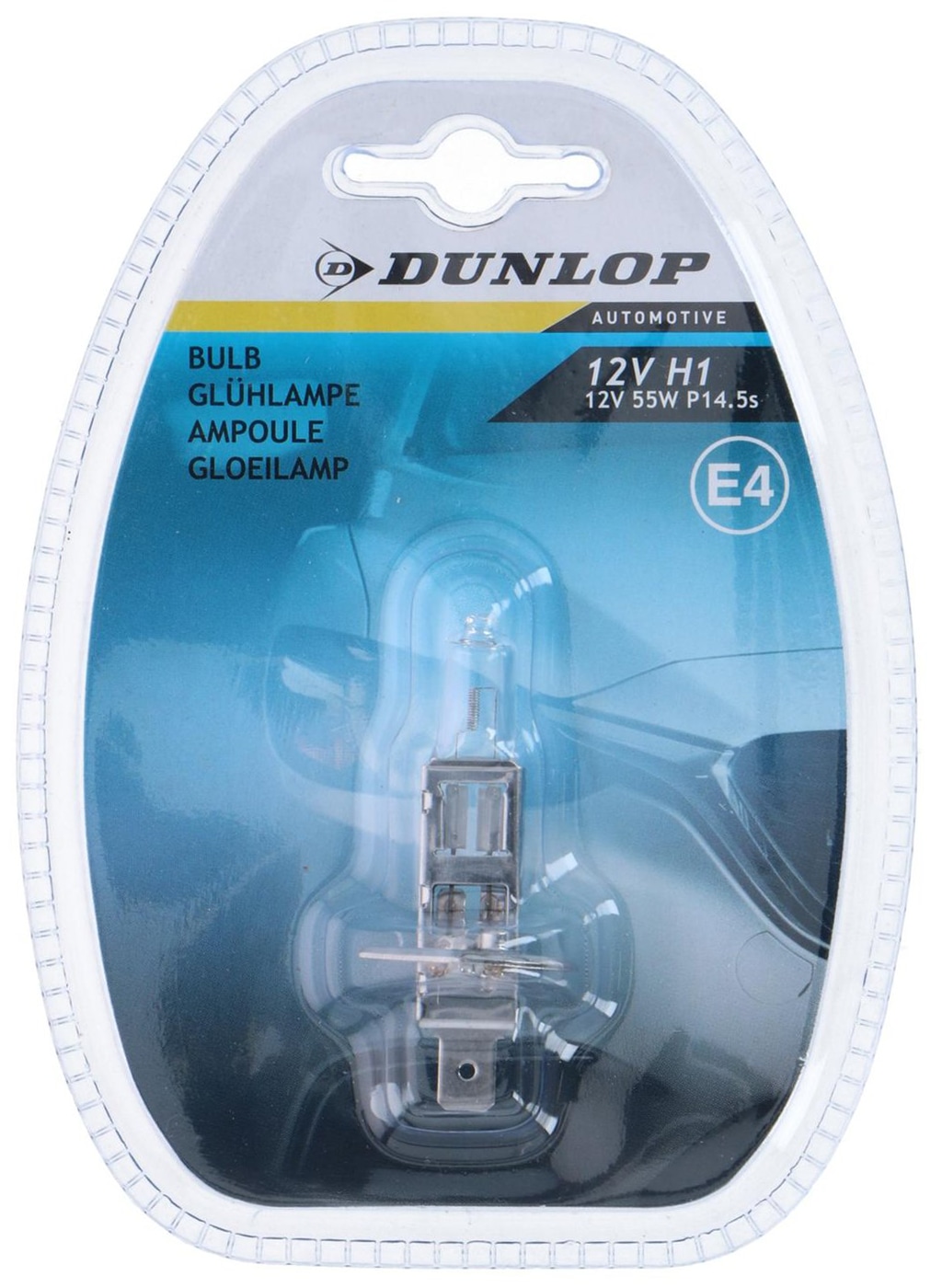 DUNLOP Autolampe H1, E4, 55W, 12V DUNLOP Autolampe H1, E4, 55W, 12V