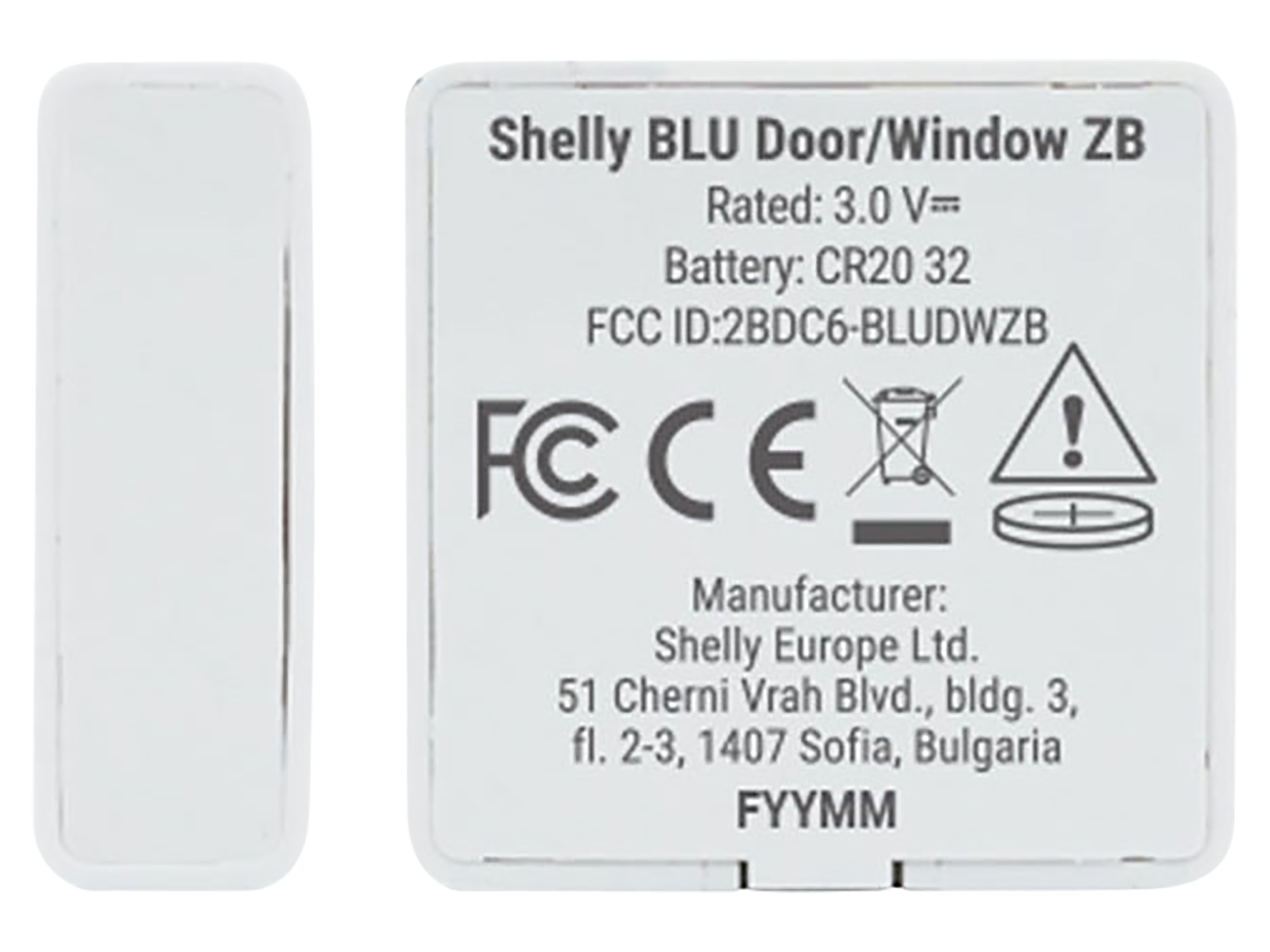 SHELLY Tür-/Fensterkontakt Blu ZB Door, Window, weiß