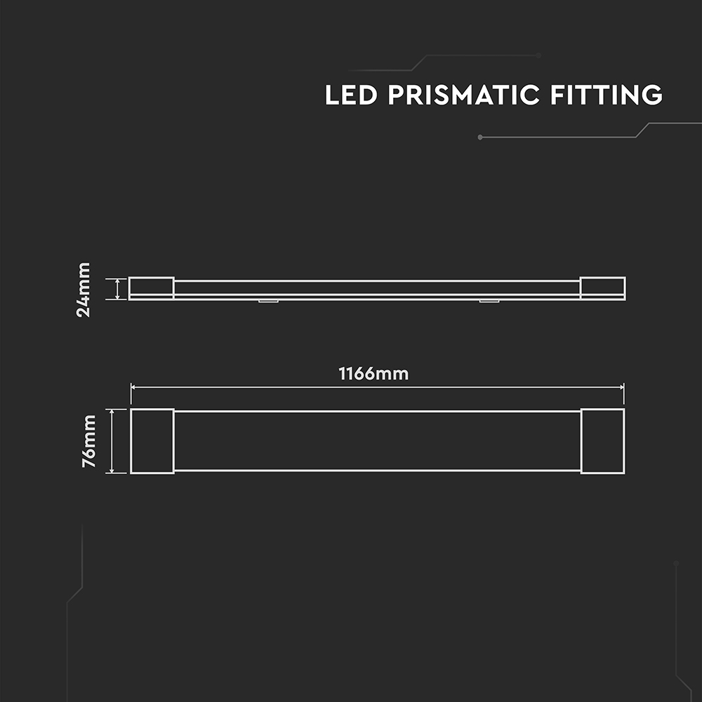 V-TAC LED-Unterbauleuchte VT8048, 40 W, 4800lm, 4000 K, IP20 V-TAC LED-Unterbauleuchte VT8048, 40 W, 4800lm, 4000 K, IP20