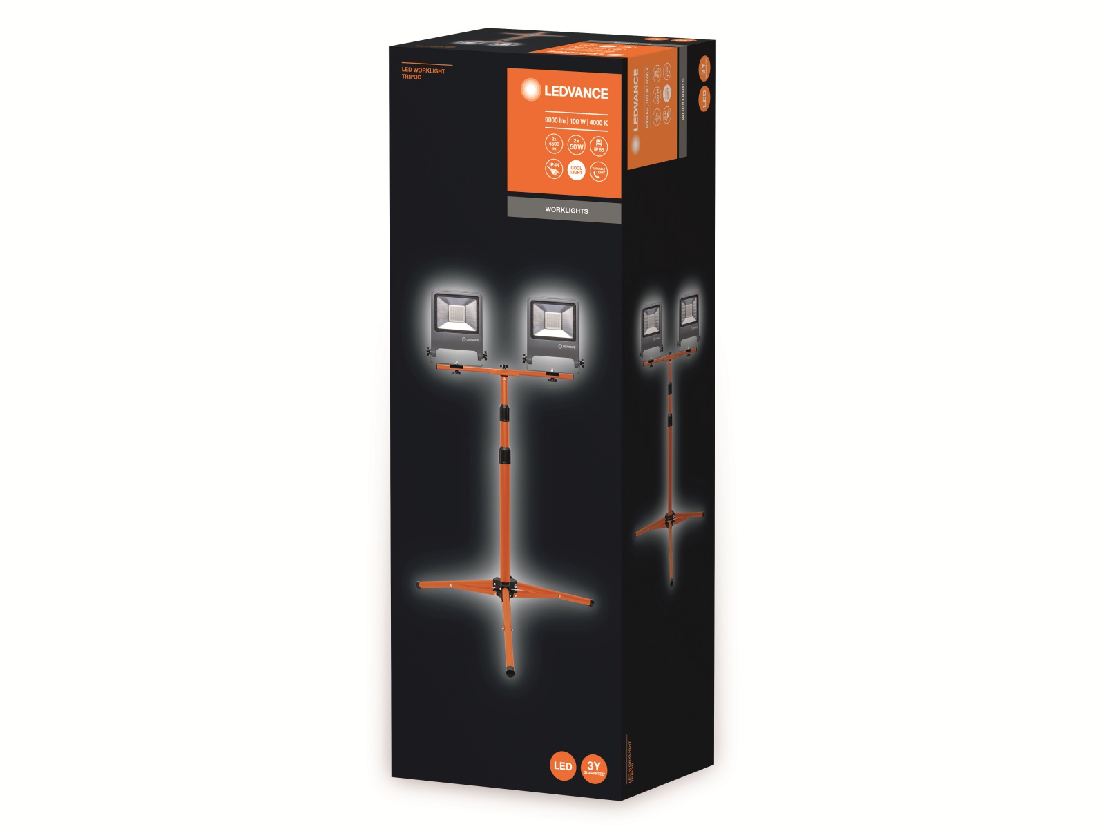 LEDVANCE LED-Baustrahler Tripod, 2x50W, 9000lm, 4000K