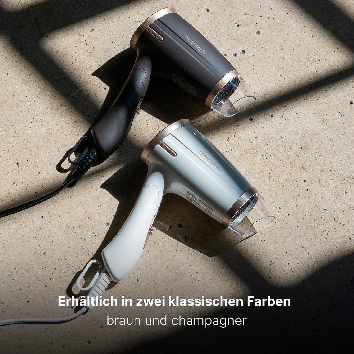 PROFICARE Haartrockner PC-HT 3009, Klappgriff, kompakt, 1400W, weiß-chanpanger