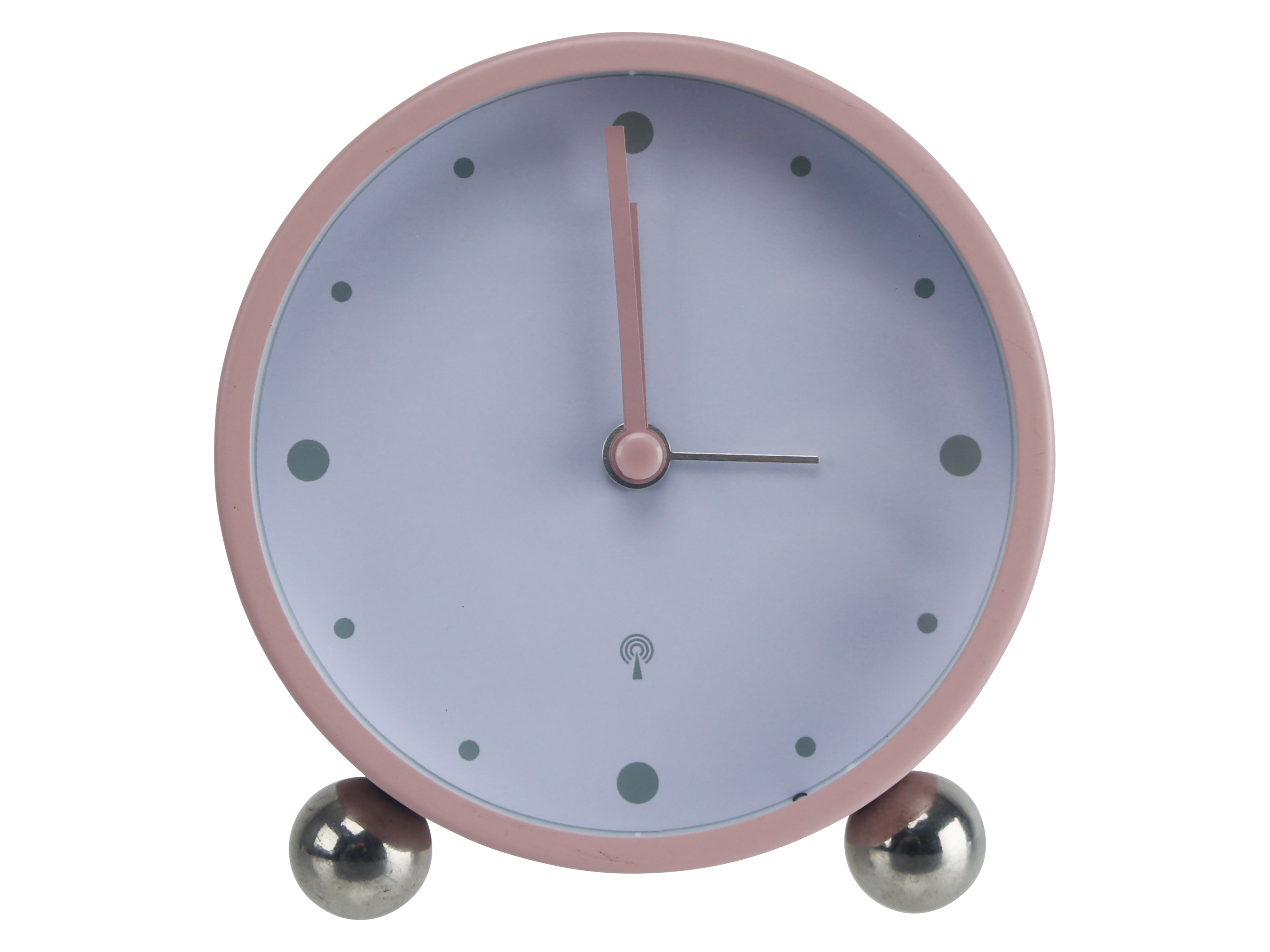 Analoge Funkuhr, Vintage Stil, rosa/weiß