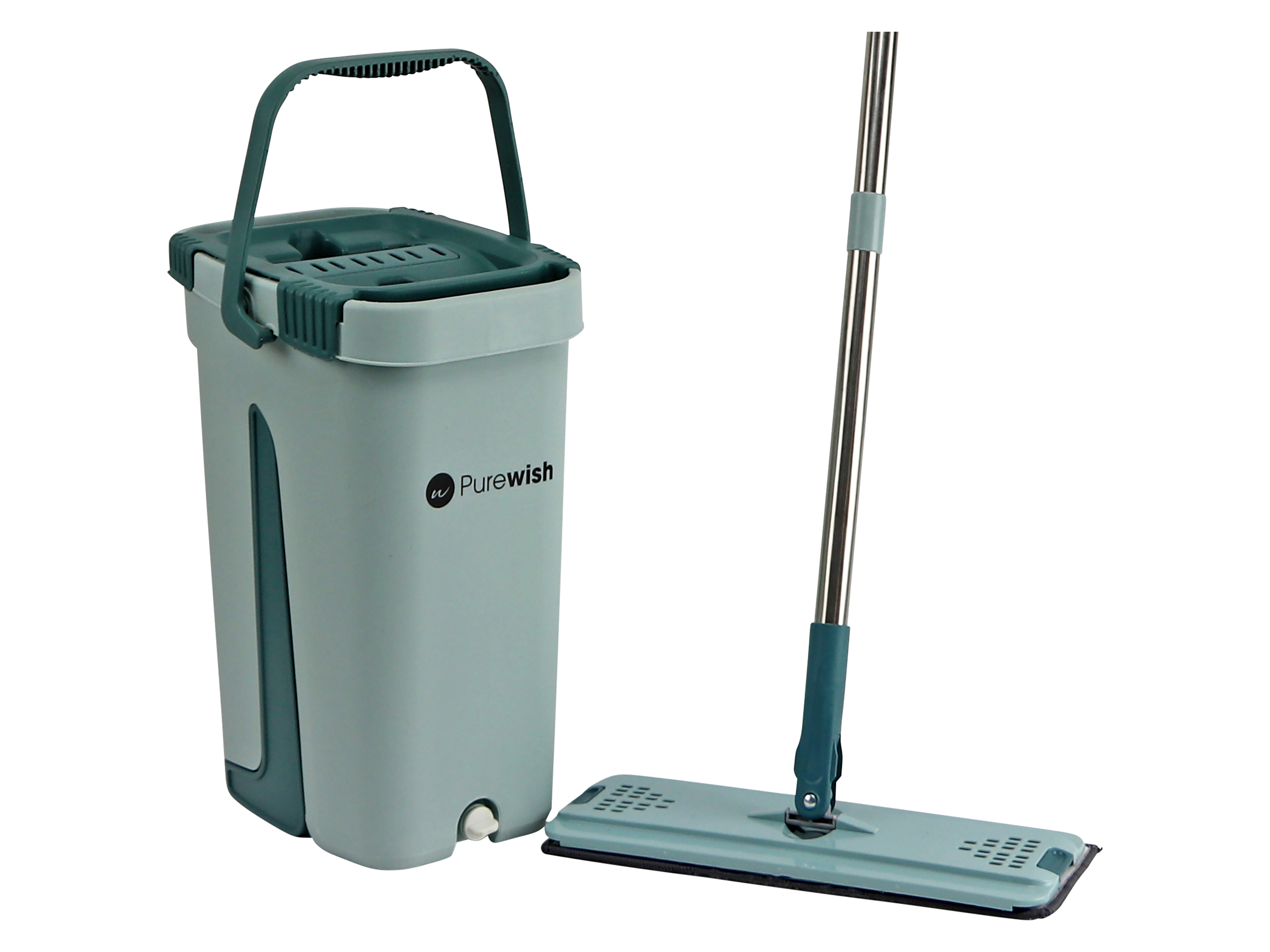 PUREWISH Bodenwisch-Set mit Eimer und Wischbezügen PUREWISH Bodenwisch-Set mit Eimer und Wischbezügen