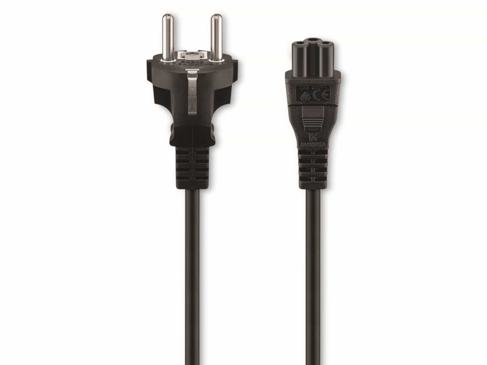 GOOBAY Netzkabel mit Kleeblattstecker NK 114 S-180, 1,8 m, schwarz GOOBAY Netzkabel mit Kleeblattstecker NK 114 S-180, 1,8 m, schwarz