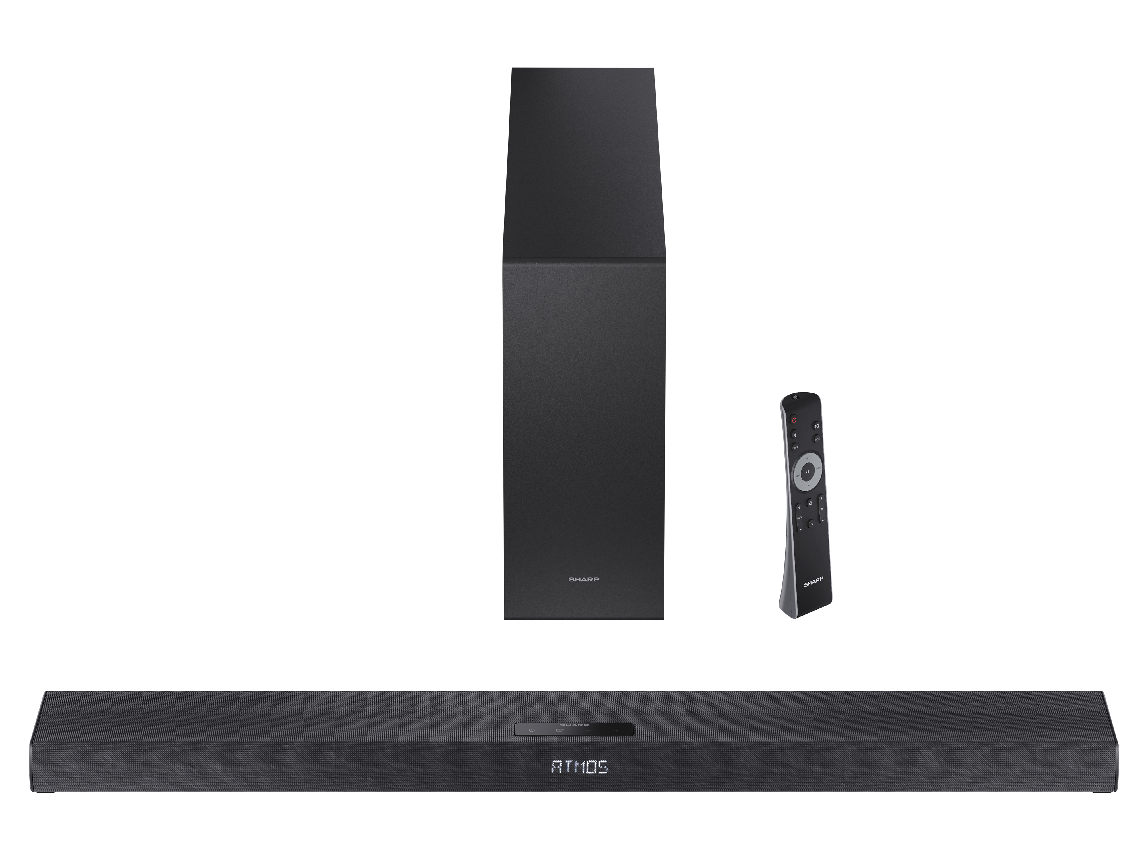 SHARP Soundbar HT-SBW320, 2.1-Kanal, Ultraflach, Dolby Atmos, DTS Virtual:X, Wireless Subwoofer, Bluetooth, Schwarz