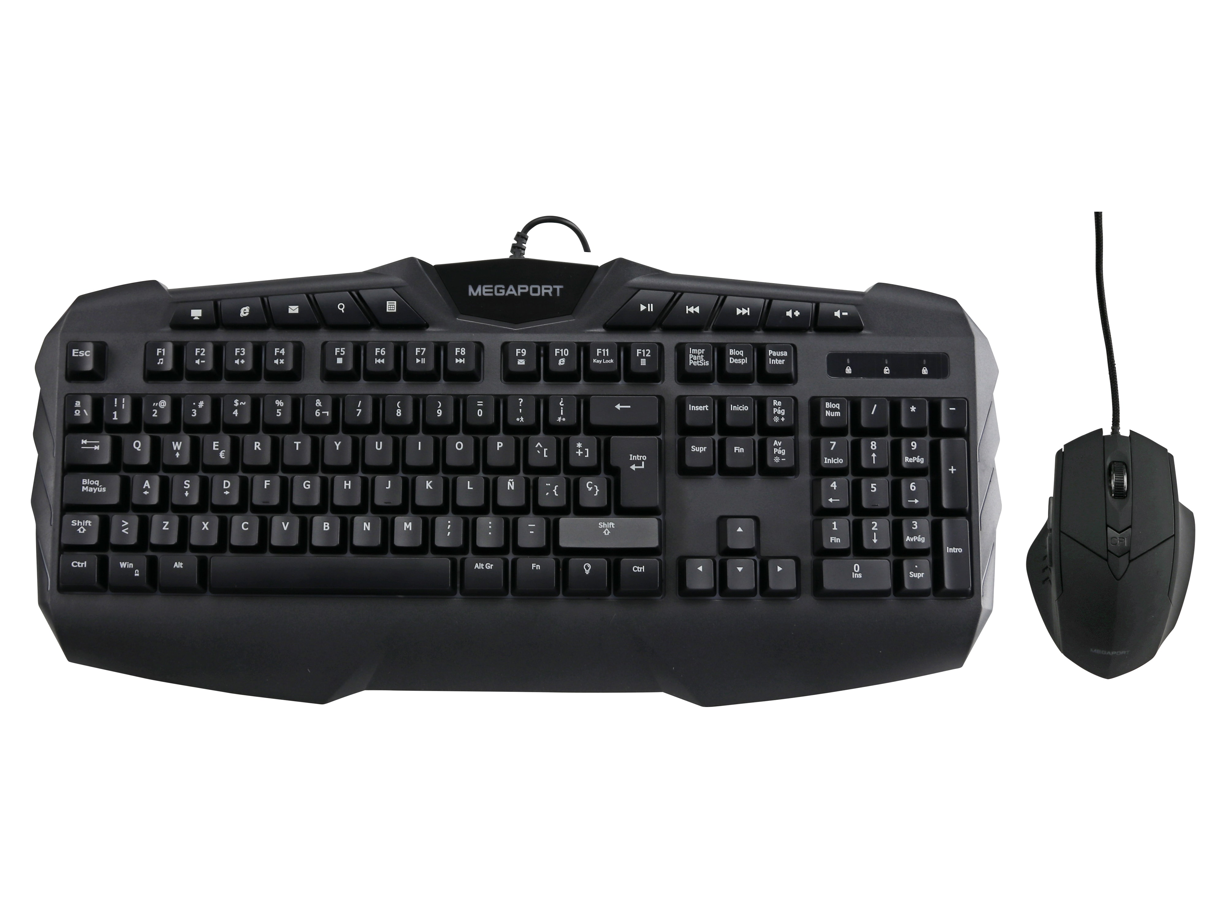 Tastatur/Maus-Set, MEGAPORT, M-GCM600, spanisches Tastaturlayout
