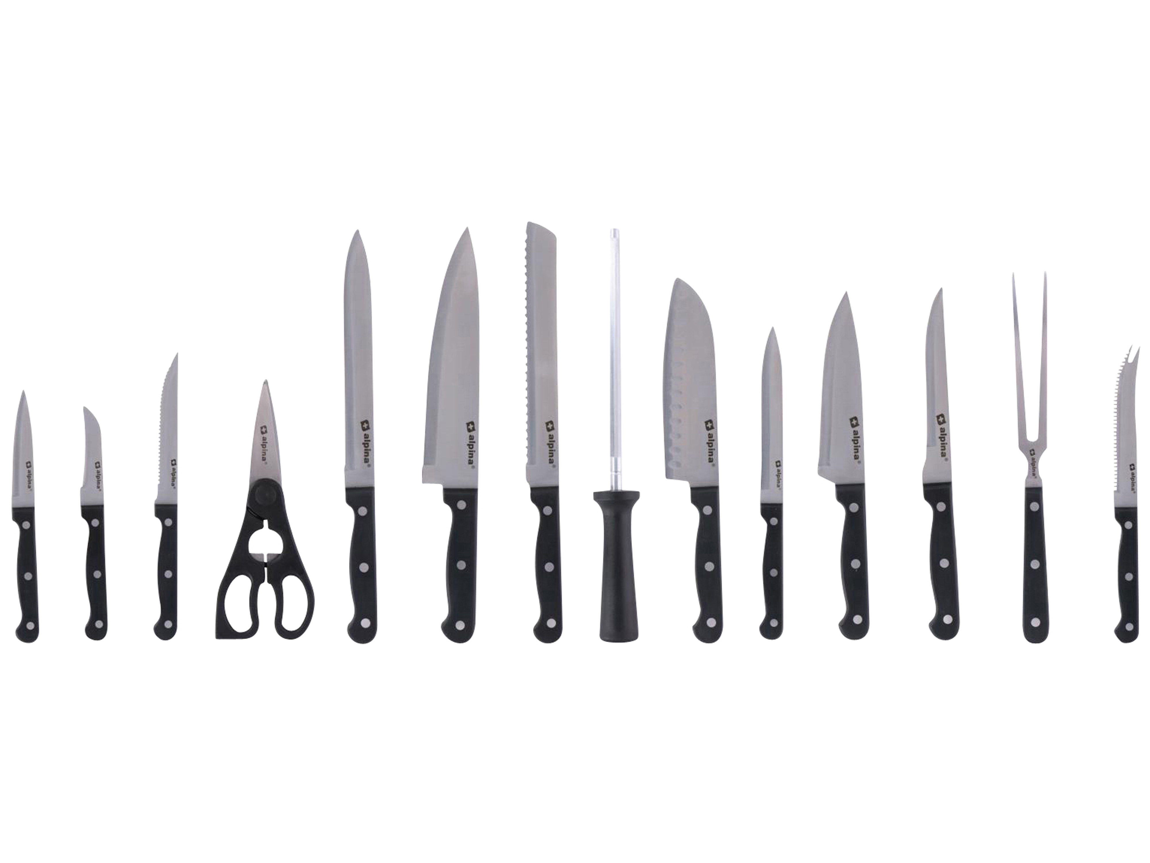 HENCKELS Messerblock-Set 6-teilig – Kochmesser, Allzweckmesser, Schälmesser, Schere, Wetzstahl & Block