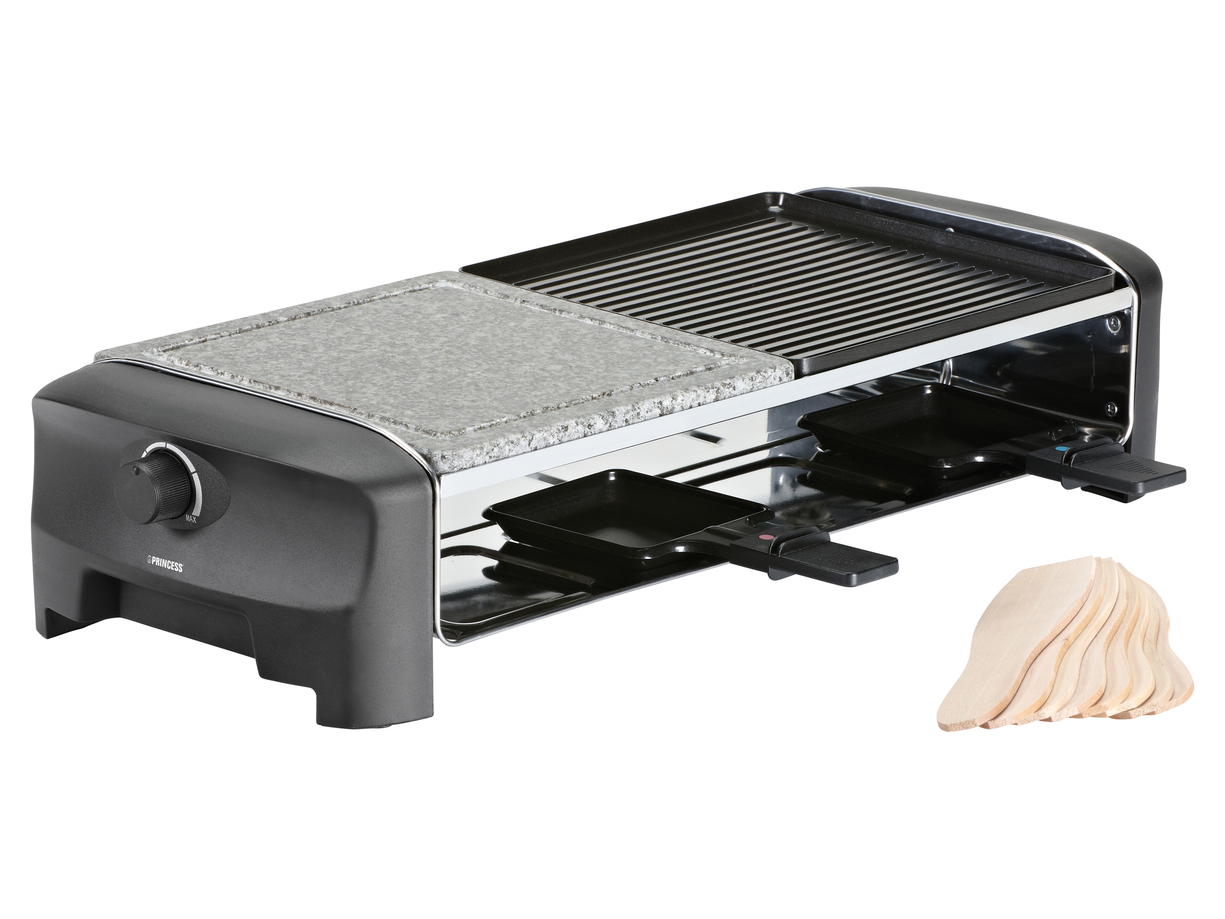 PRINCESS Raclette Grill 162820, Stone & Grill, 8 Personen, 1300 W