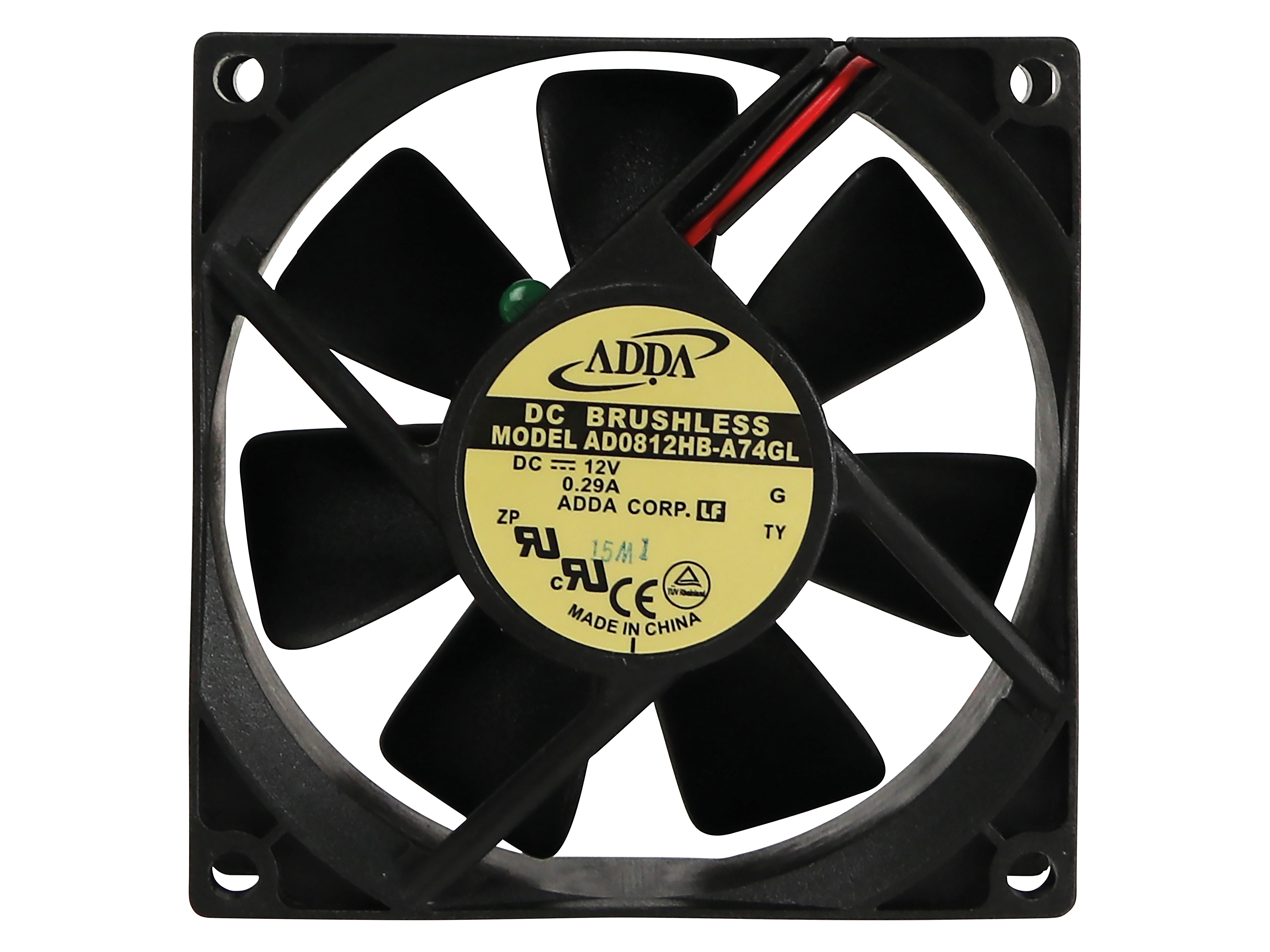 Axiallüfter, ADDA, 80x80x25, 12V-, 3,48W, AD0812HB-A74GL