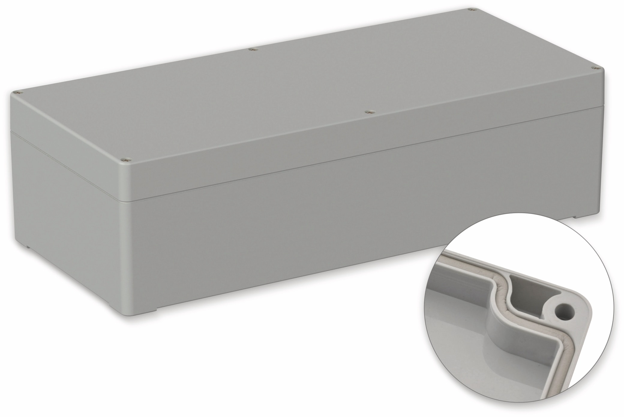 POLLIN, Polycarbonat Gehäuse, 360 x 160 x 100 mm, IP66, Lichtgrau