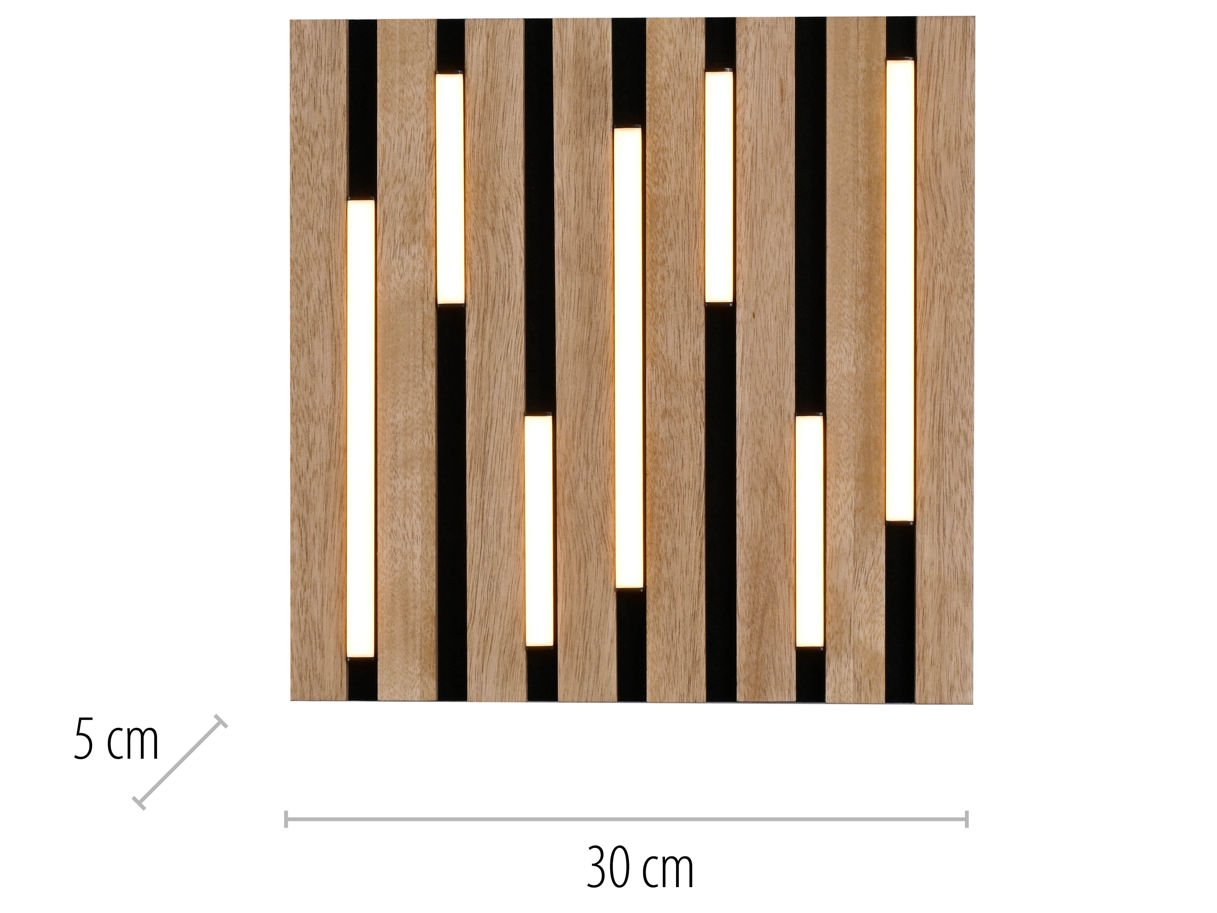 JUST LIGHT LED-Deckenleuchte 15590-79, 10W, 3000K, 1450lm, warmweiß, IP20, Holz/schwarz