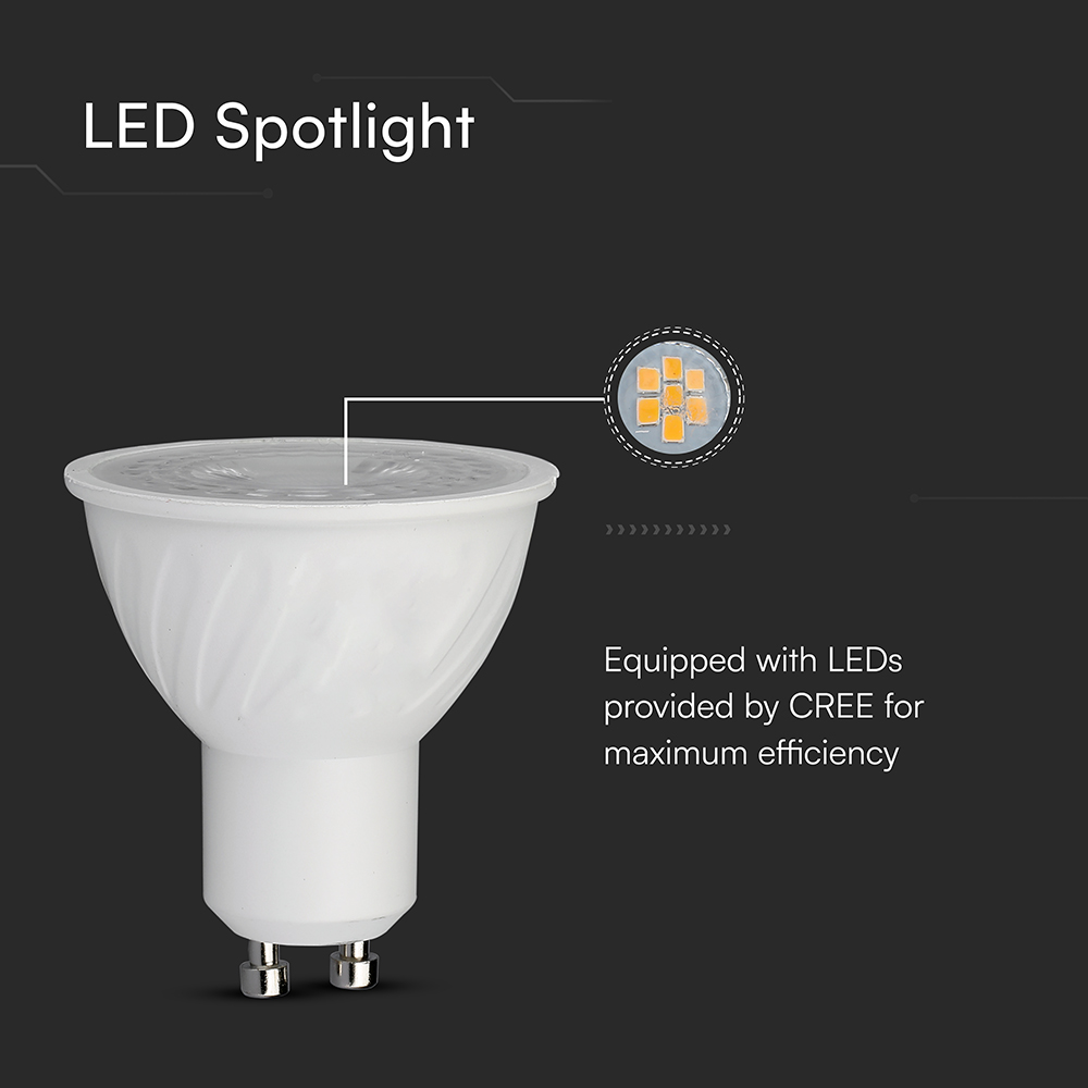 V-TAC LED-Lampe VT-211976, 6W, EEK: F, 445lm, 6500 K, PAR16, GU10, 38°, dimmbar