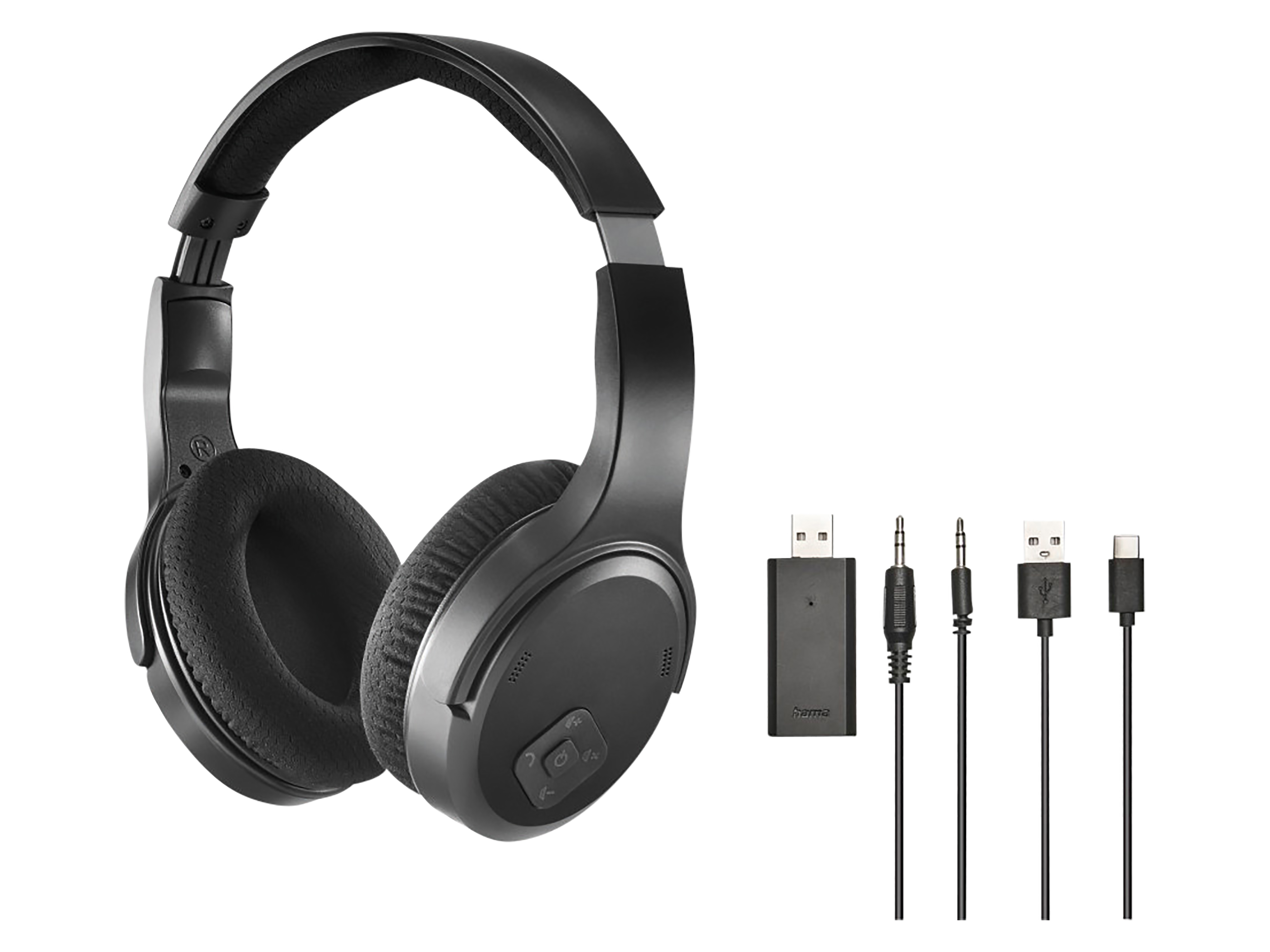 Fernseh-Kopfhörer HAMA, Over-Ear, Bluetooth, 2,4 GHz Dongle