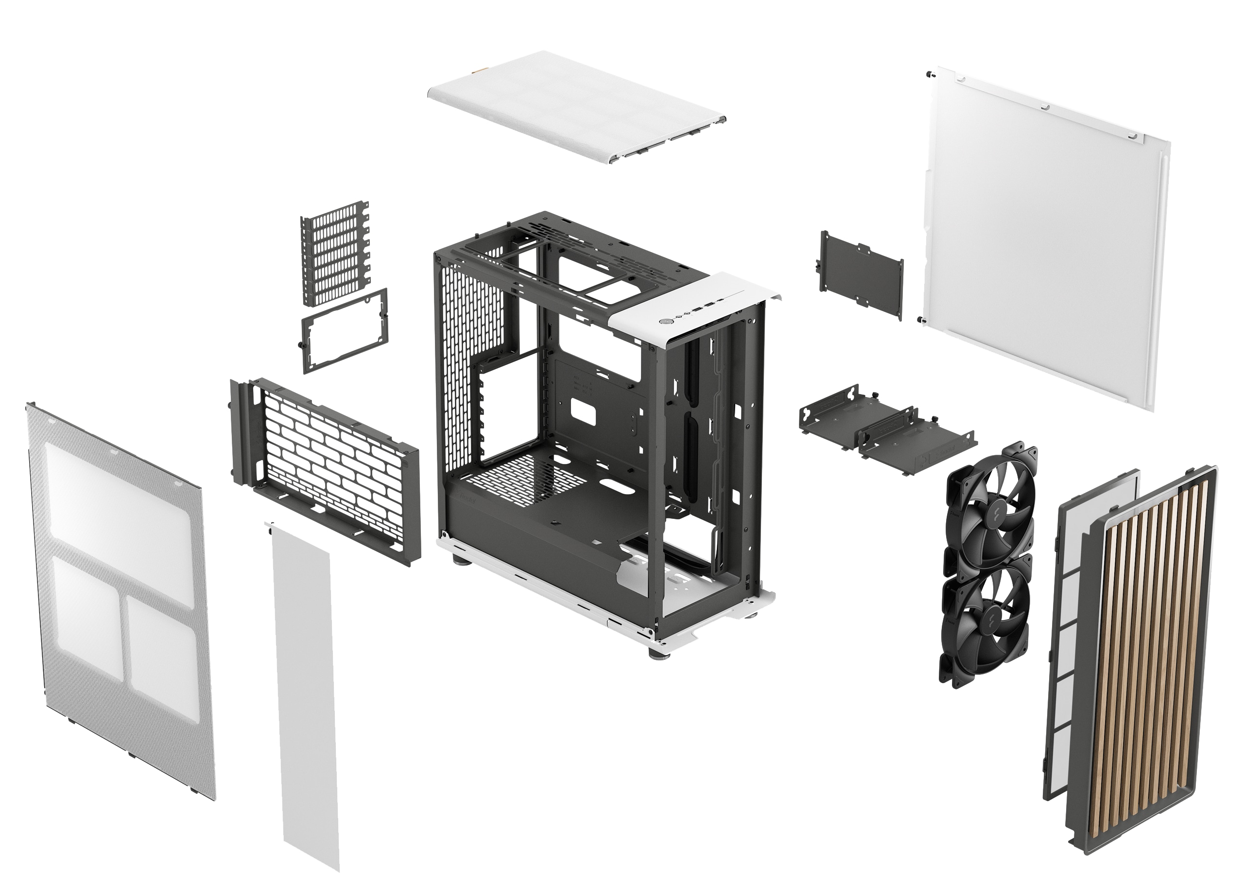 FRACTAL Midi Tower Design North Chalk weiß TG white